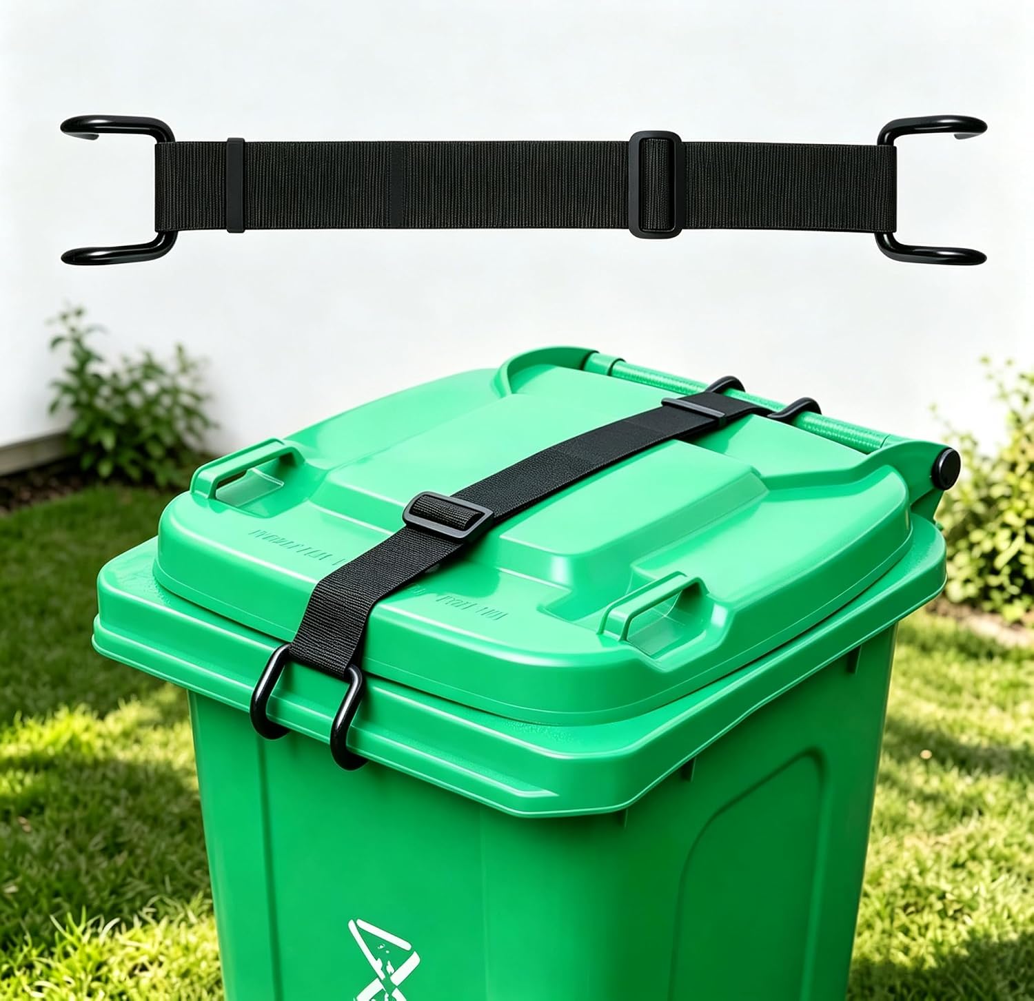 Metal Double Claw Trash Can Lid Lock, Wind & Animal Proof Garbage Can Lock