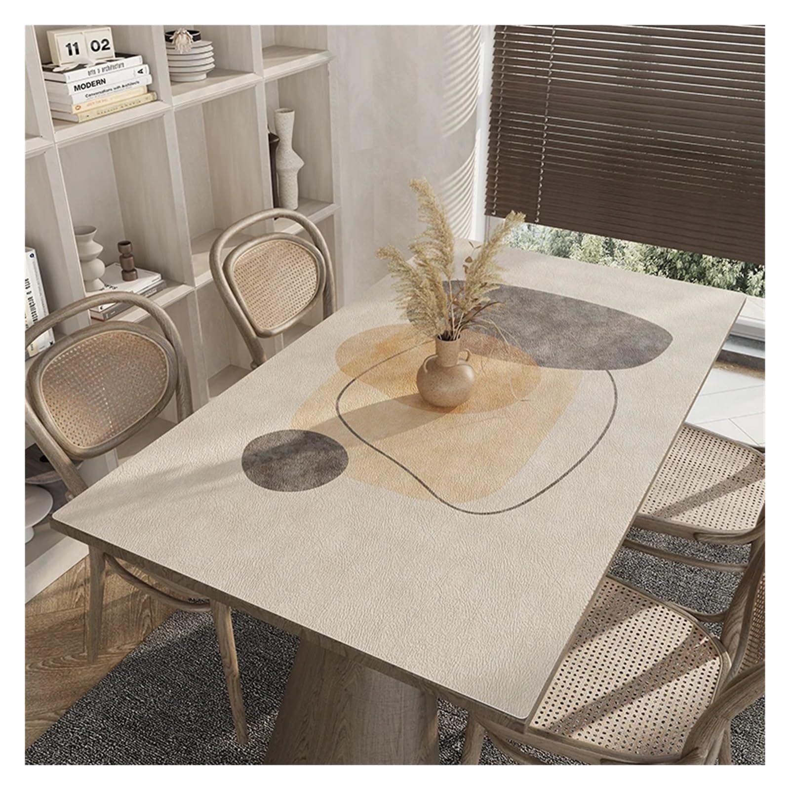 Tappetino Scrivania In Pelle Tovaglia impermeabile, resistente all'olio, non lavabile in PVC, al calore, in pelle, for tavolo da pranzo(Color 9,80x140cm31.5x55.1in)