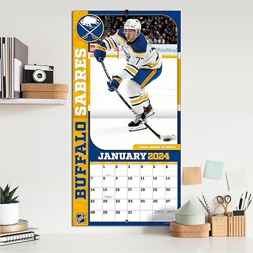 Miniatura 5 de Turner Sports Buffalo Sabres 2024 - Calendario de pared de equipo de 12 x 12 pulgadas (24998011933)