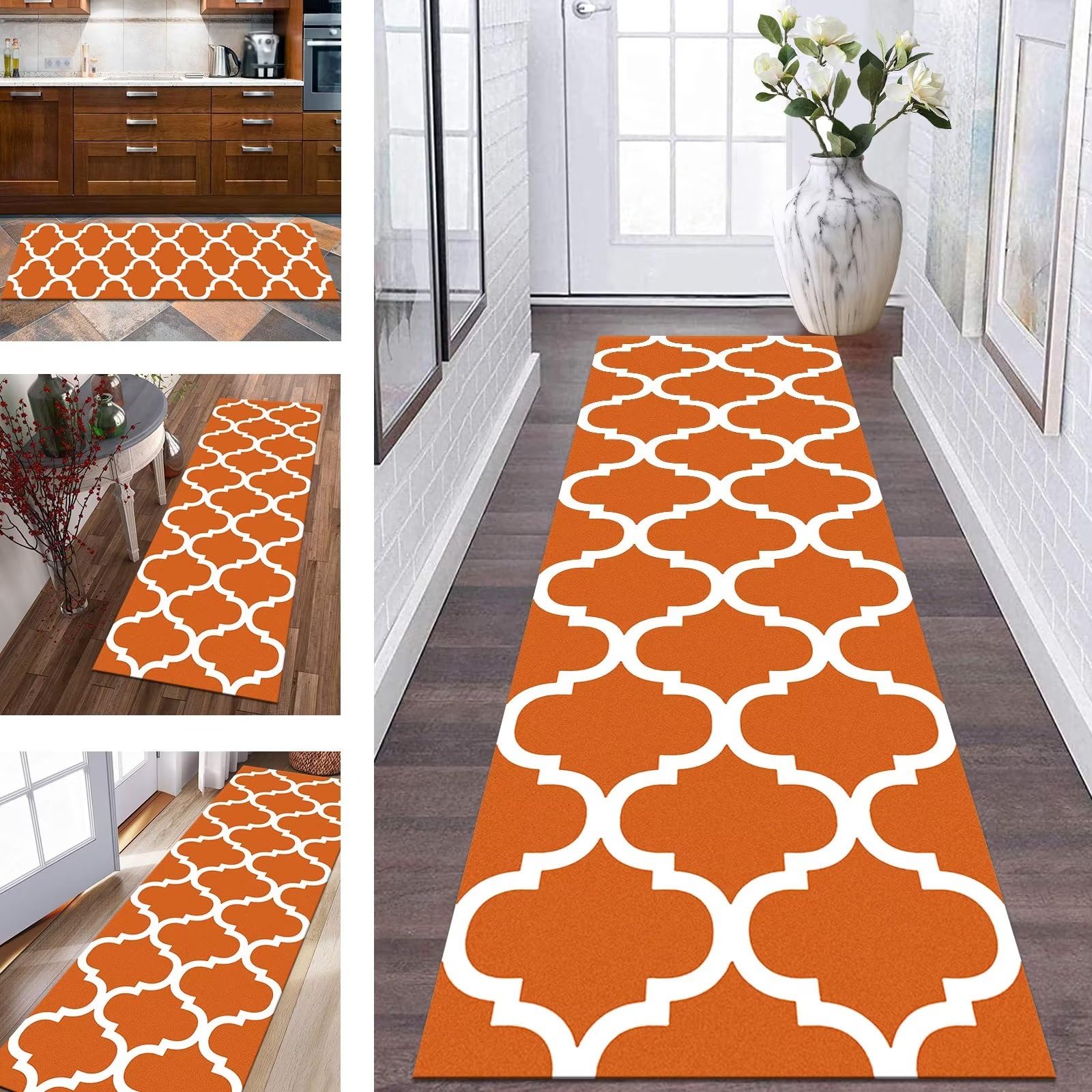 Tapis de couloir pour couloirs et entrées chaleureuses style orange moderne