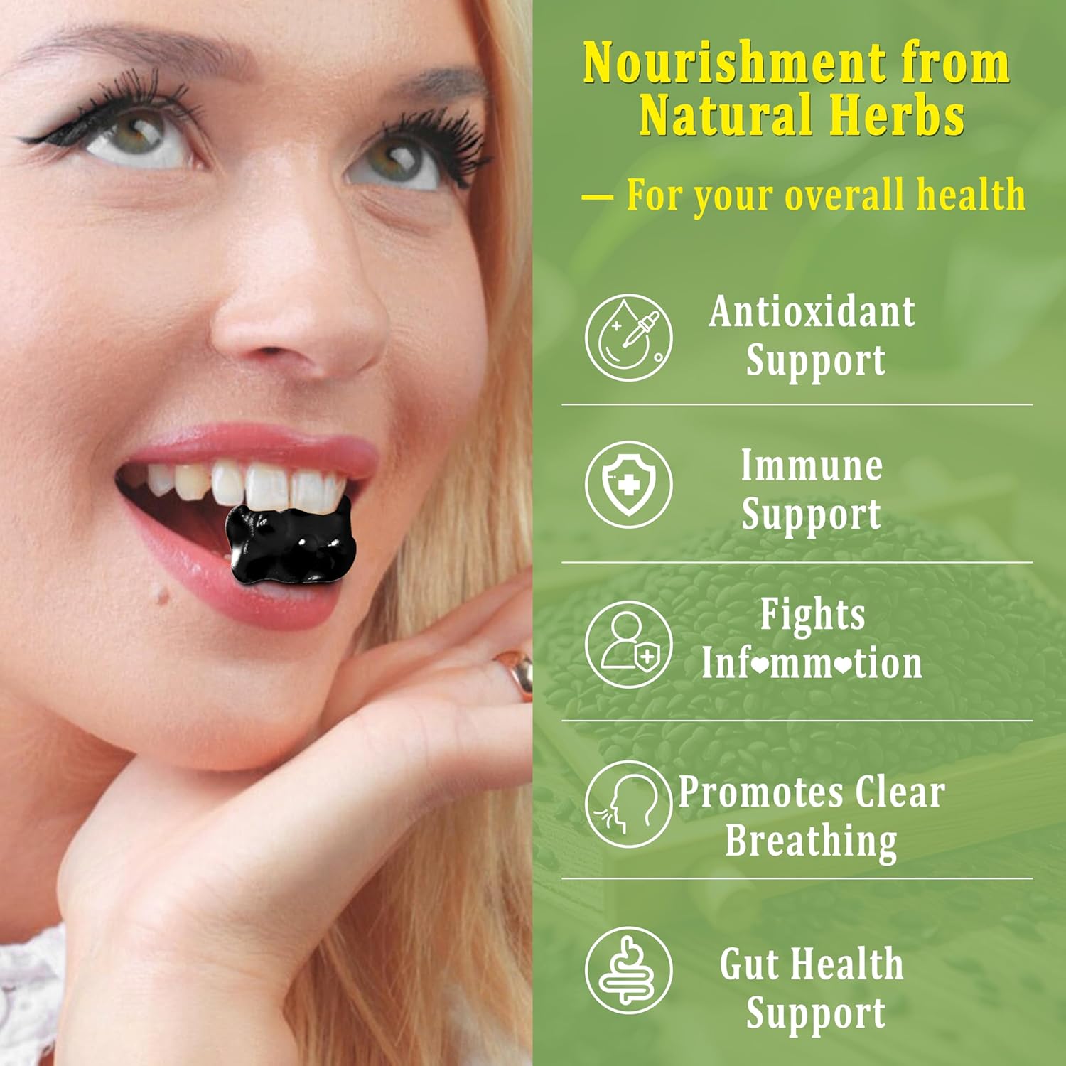 Oil of Oregano with Black Seed Oil + Vitamin D3 | 3 in 1 Oregano Oil 500mg Gummies for Immune Health | Retains High Concentrated Carvacrol & Thymoquinone | Non-GMO, Vegan | 120 Chewable