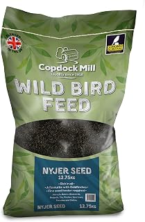 Copdock Mill Niger Seeds for Birds 12.5kg - High-Energy, Oil-Rich Niger Seed - 100% Natural Nutritional Feed - Wild Bird Seeds for Small Garden Birds