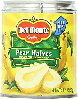 Del Monte Canned Pear Halves in Heavy Syrup, 8.5 Ounce -- 12 per case.