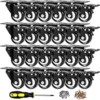 Vista 14 de Ruedas giratorias, ruedas de 2 pulgadas, juego de 4 ruedas resistentes, ruedas de bloqueo CLOATFET con freno (placa superior), ruedas giratorias