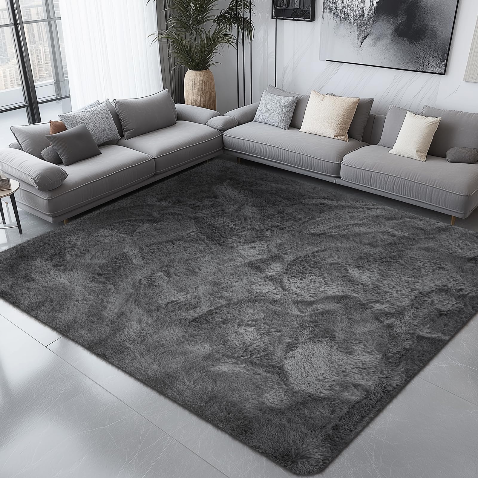 8x10 Area Rugs for Bedroom, Fluffy Rugs for Living Room, Large Area Rug Shag Shaggy Carpet Soft Plush Furry Bedside Rug, Machine Washable Area Rugs