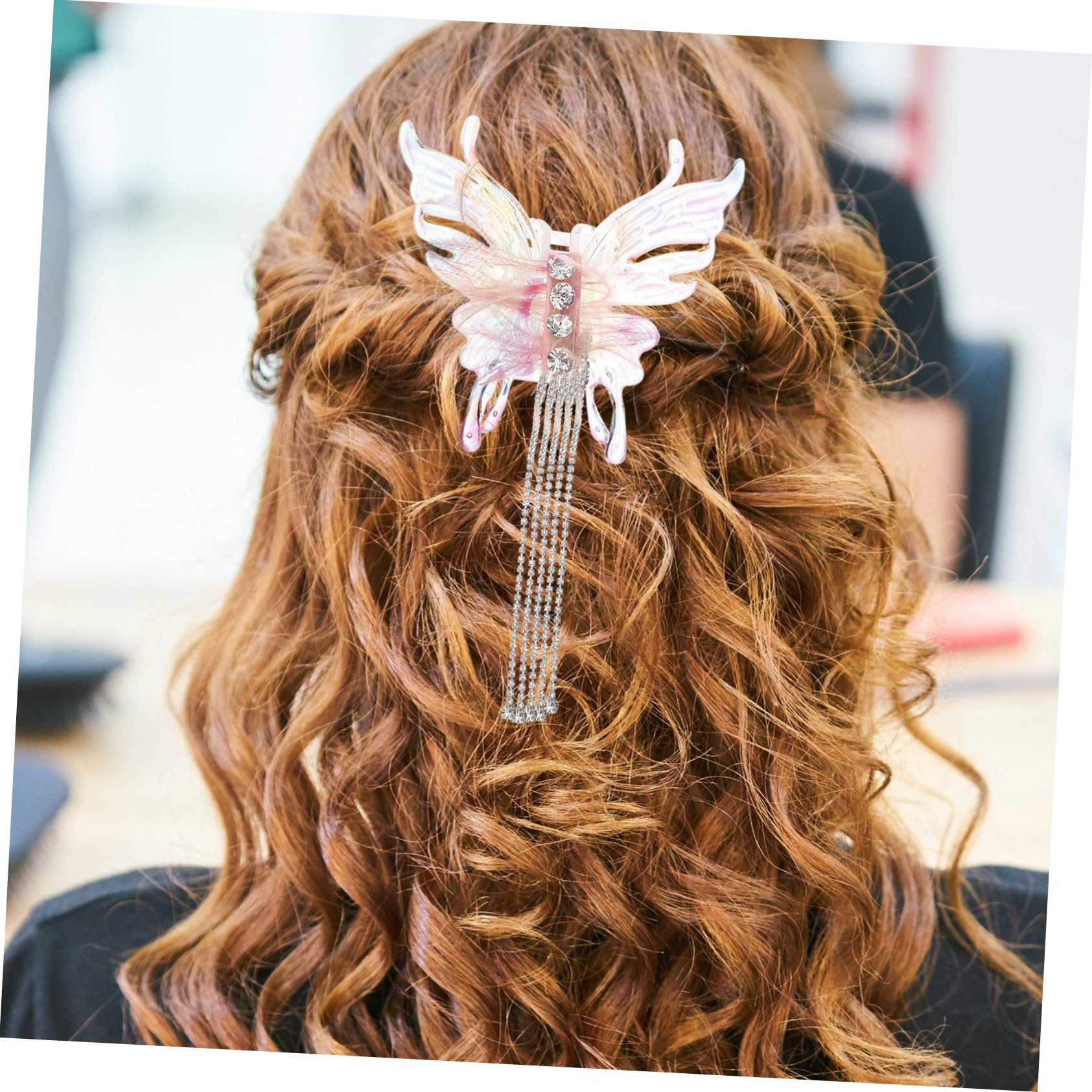 5 horquillas con plumas de, pinzas para el pelo, horquillas para el pelo con borlas de diamantes de imitación, accesorios para el cabello franceses para la boda de