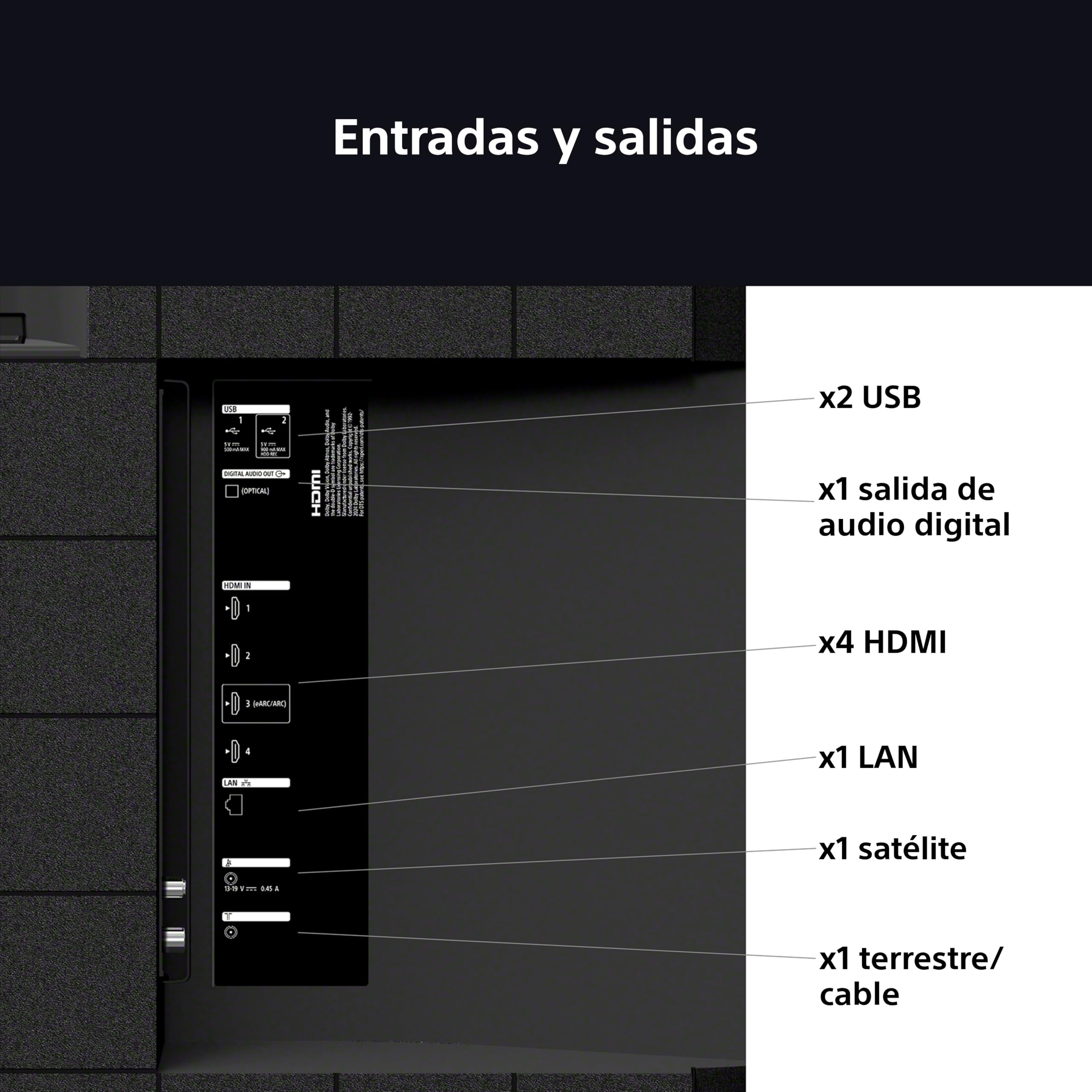 Sony BRAVIA 3, TV 43", Direct LED, Altavoz X-Balanced, Dolby Vision/Atmos, Google TV 2025, Apple AirPlay 2, Eco Dashboard 2, Menú del Juego 2, Smart TV, K43S32, Negro, Bravia 3​, 43 Inch