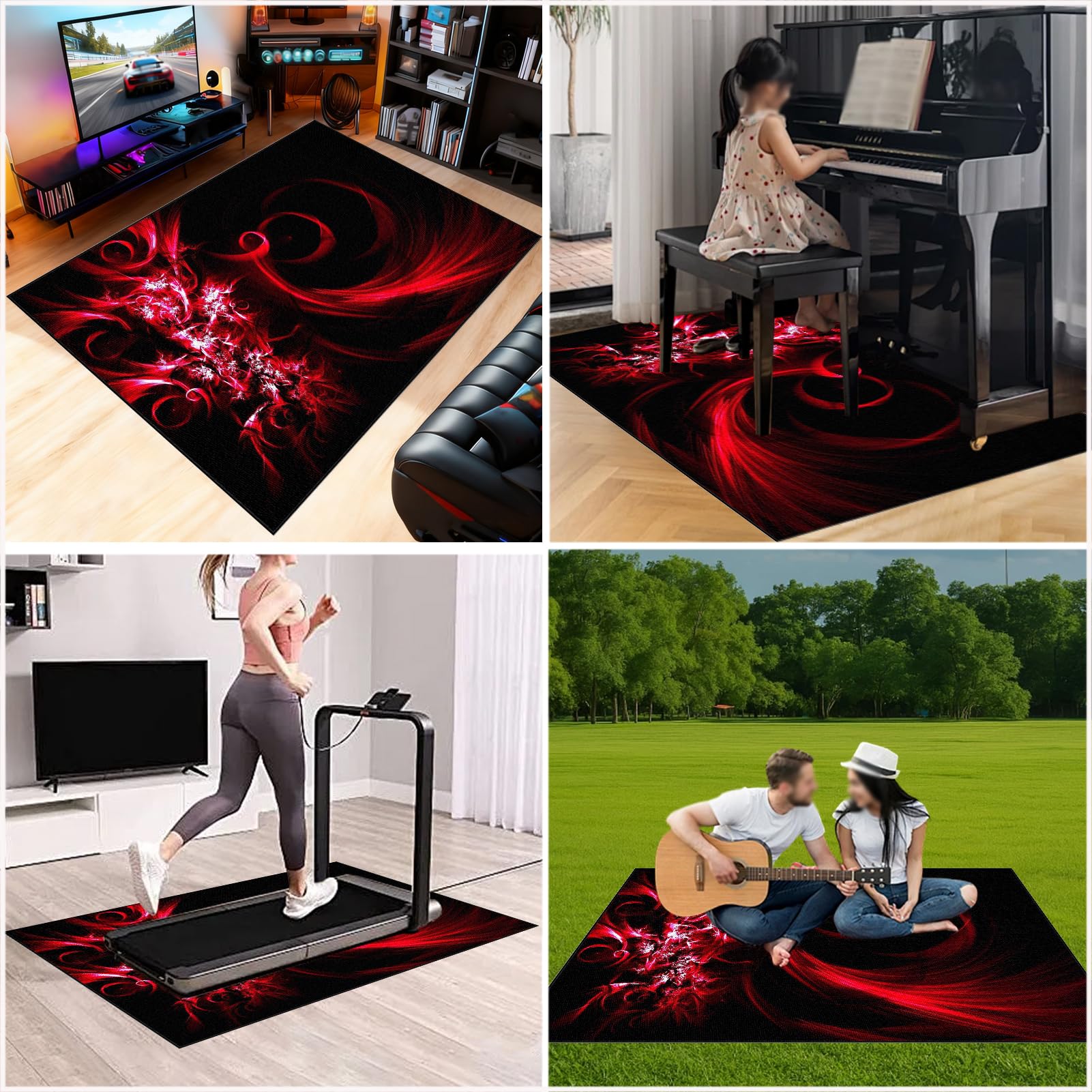 Tapis de Batterie Insonorisé, Tapis insonorisant pour Batterie électronique, Tapis pour Batterie Acoustique, Tapis de Tambour Anti-Bruit antidérapant, Tapis Acoustique Batterie 120 x 90 cm