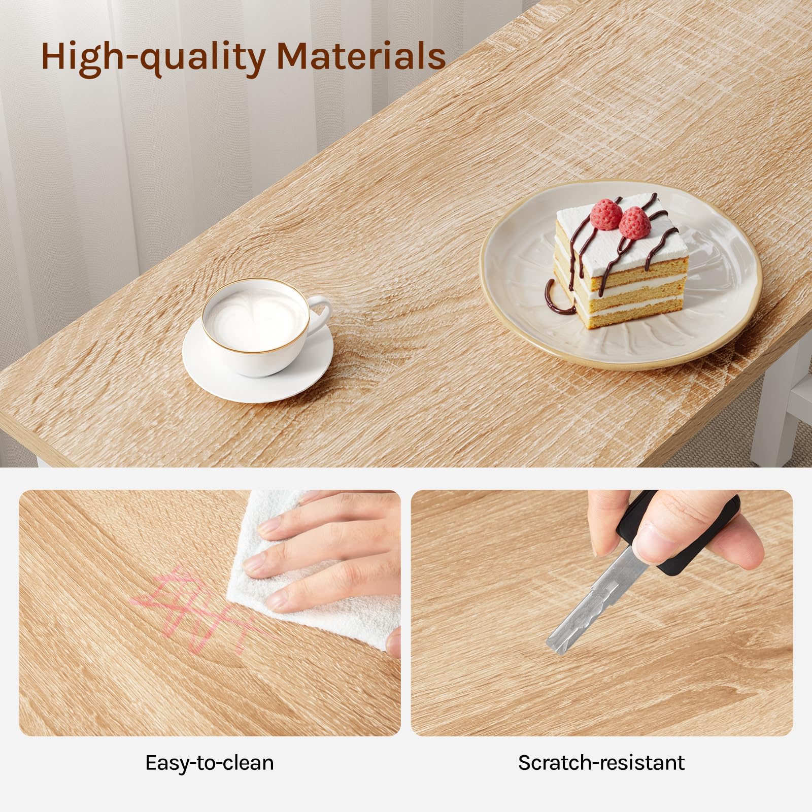 WOLTU Bartafel Bistrotafel Wit met 3 planken en flessenhouder,Keukentafel 113x40x105cm in MDF en metaal,BT22ws