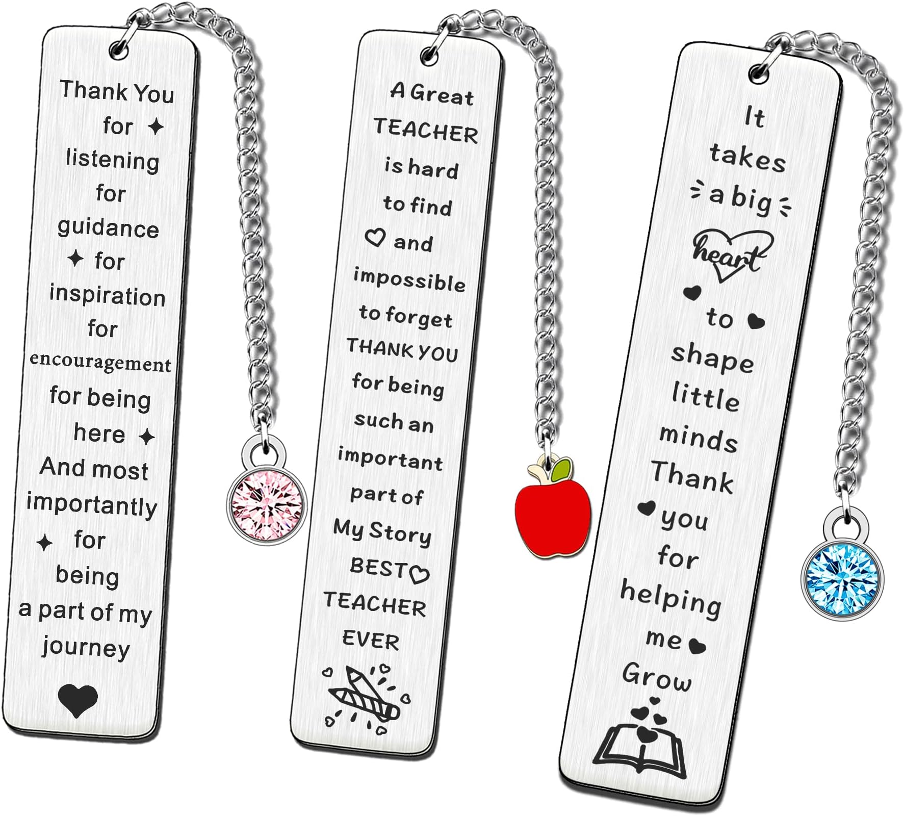 FMCC 3PCS Teacher Gifts for Women Men Teacher Leaving Gifts Thank You Teacher Gifts Best Teacher Gifts Personalised Teacher Bookmark