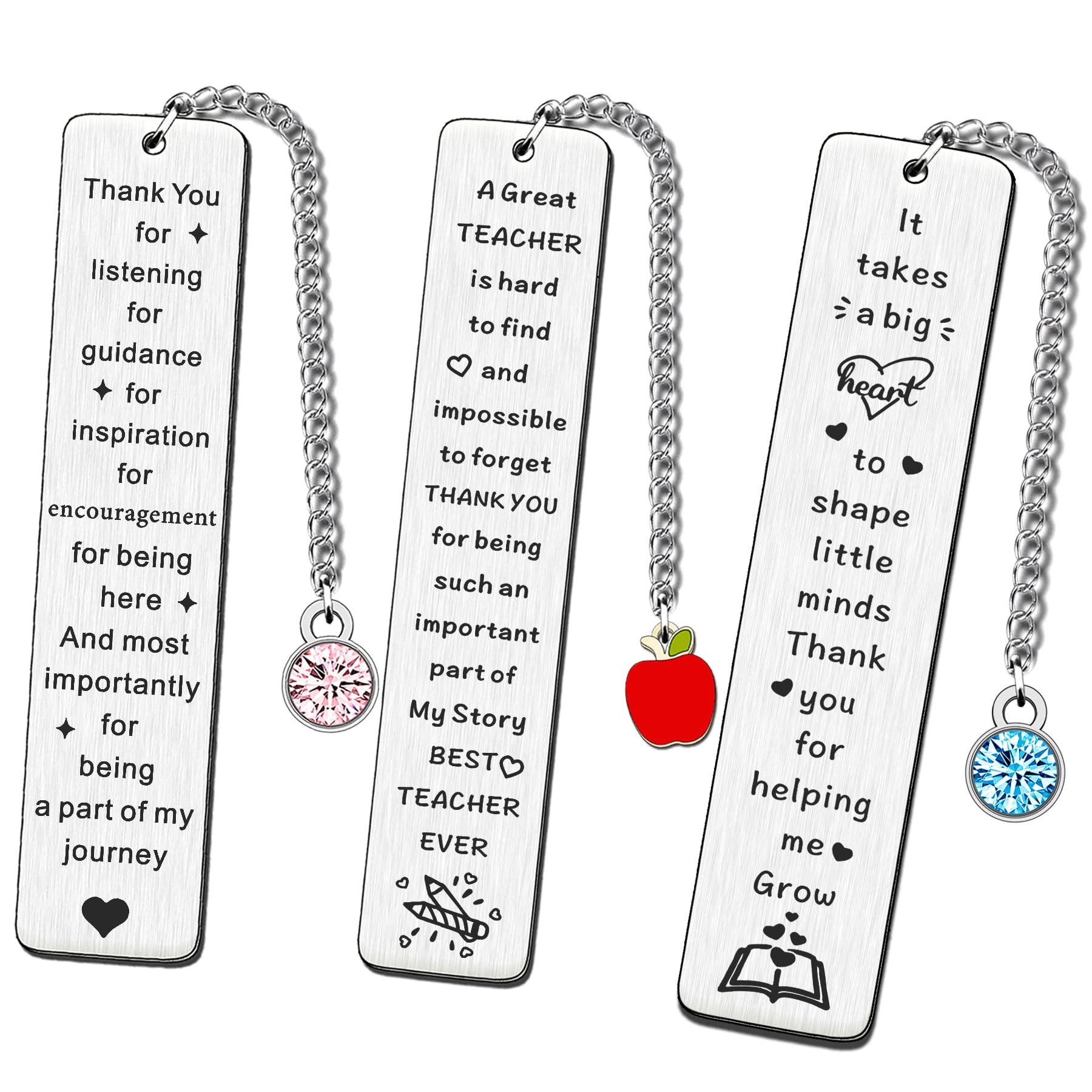 FMCC 3PCS Teacher Gifts for Women Men Teacher Leaving Gifts Thank You Teacher Gifts Best Teacher Gifts Personalised Teacher Bookmark