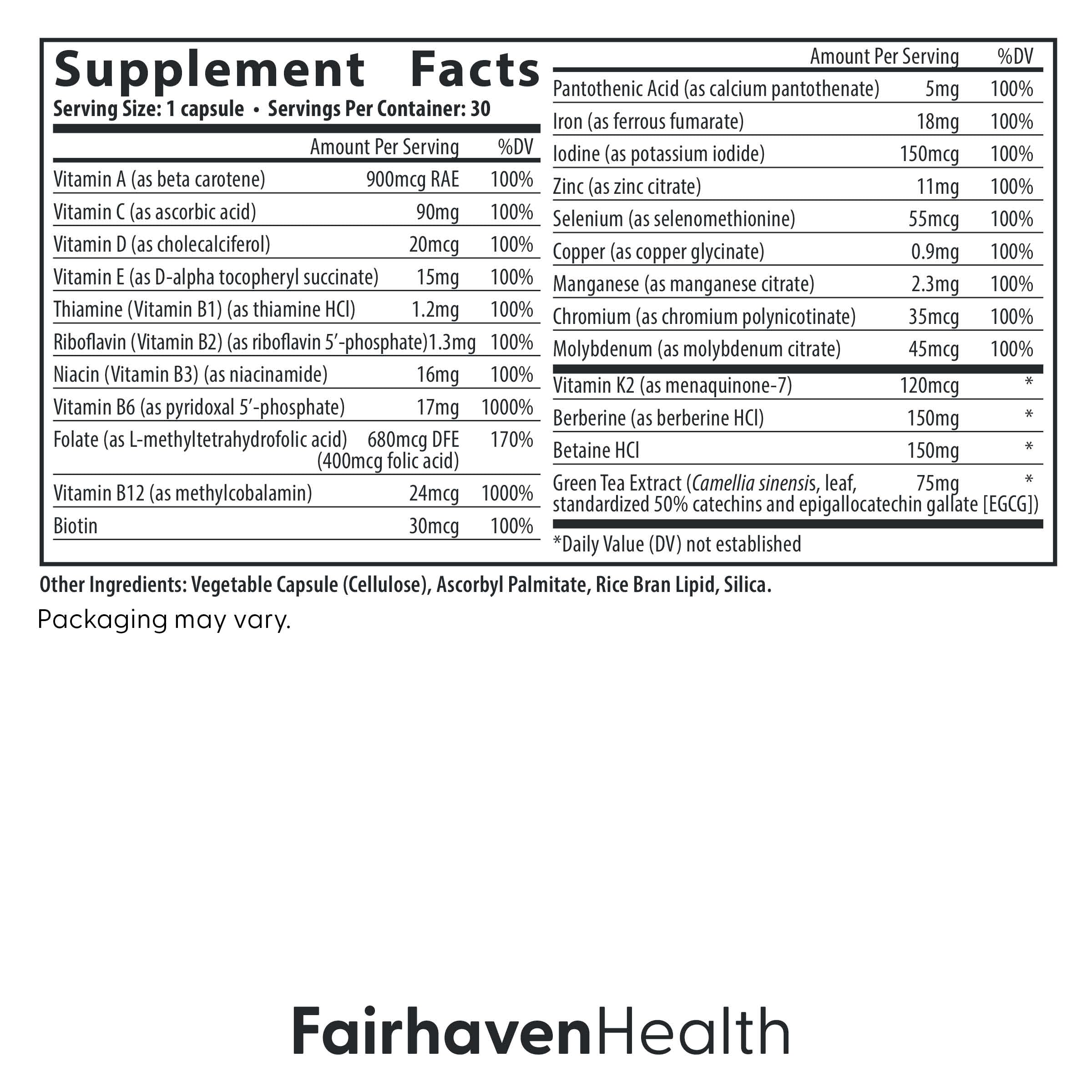 Fairhaven Health Menopause Multivitamin Essentials, 30 Capsules — Amazon image 2