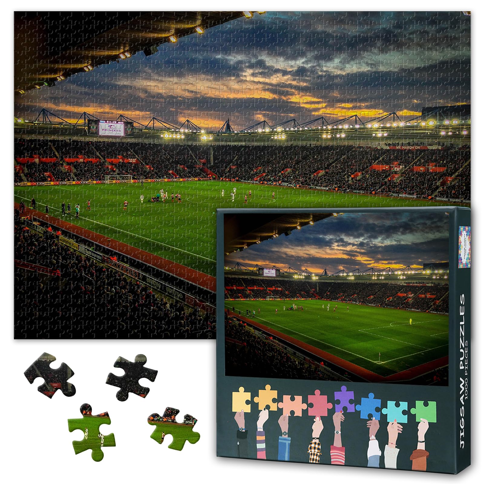 Jigsaw Puzzle for Adults - 1000 Piece St Mary's Stadium - Southampton Stadium Difficult Challenging Puzzles for Bedroom Decor & Friends Gifts 50x70cm โ image 1