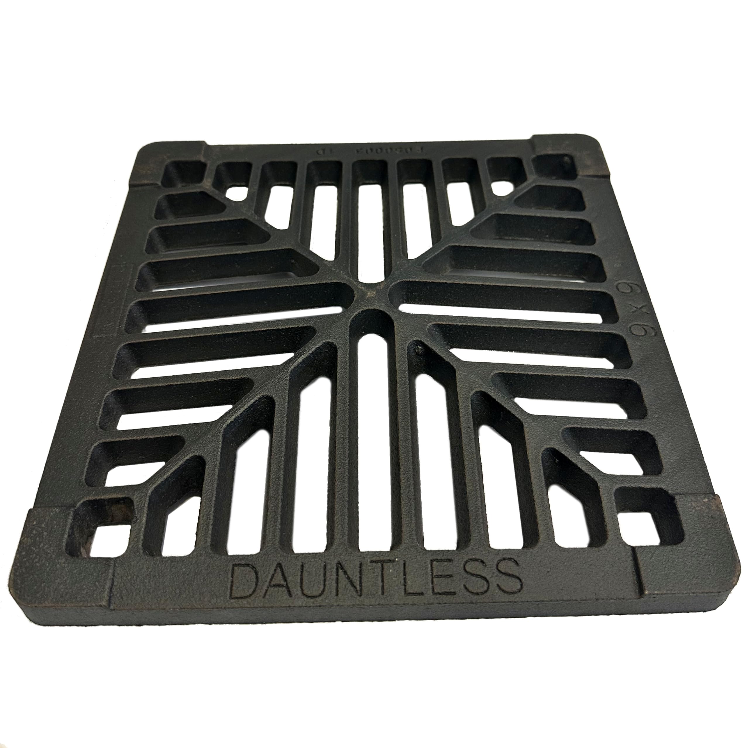 9" x 9" 229mm x 229mm 13mm 1/2" thick Square Cast Iron Gully Grid / Grate Heavy Duty Drain Cover Black Satin Finish