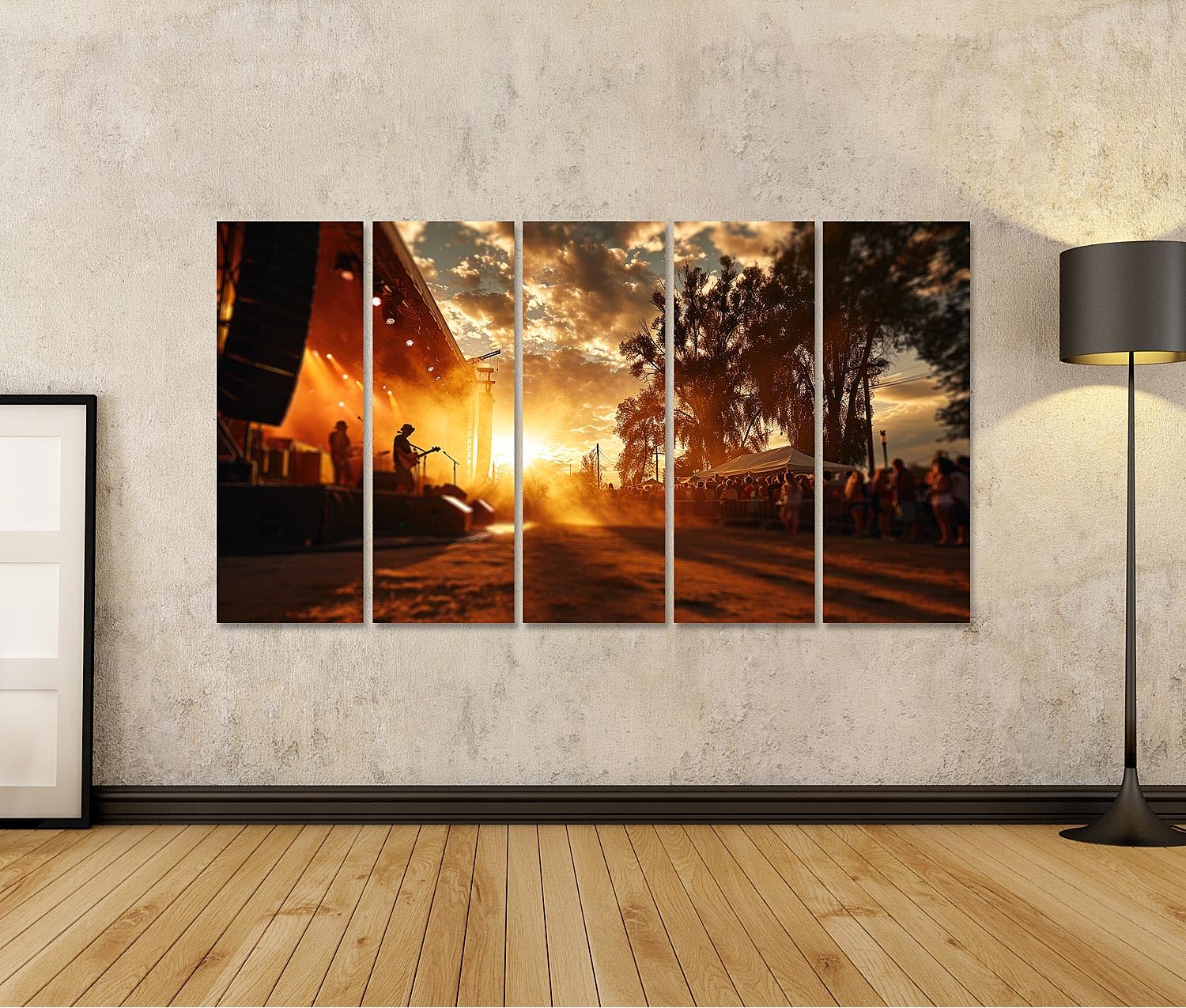 islandburner Prime Bild auf Leinwand Konzert Im Freien Sonnenuntergang Menschenmenge Bilder Wandbilder Poster