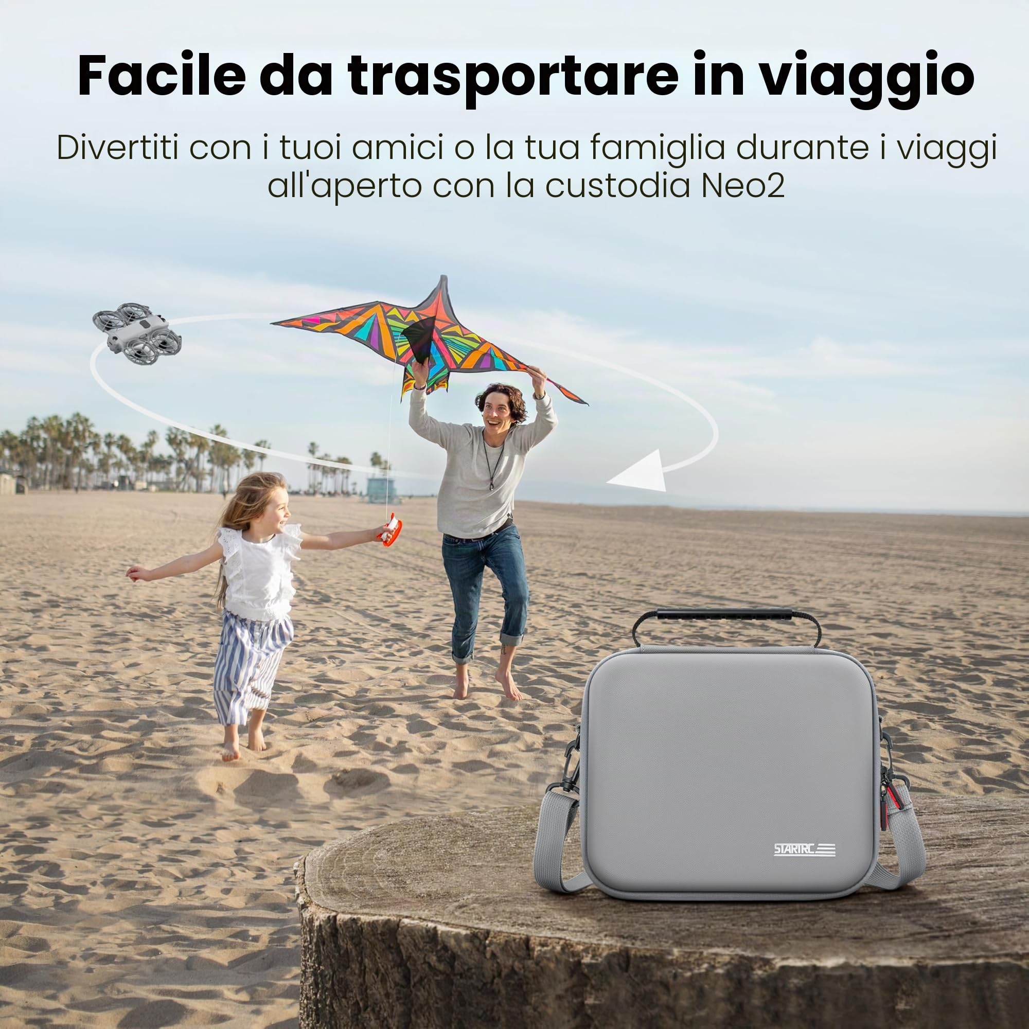 STARTRC, custodia Neo 2, borsa a spalla/mano in PU portatile per drone DJI Neo 2 e accessori per batterie