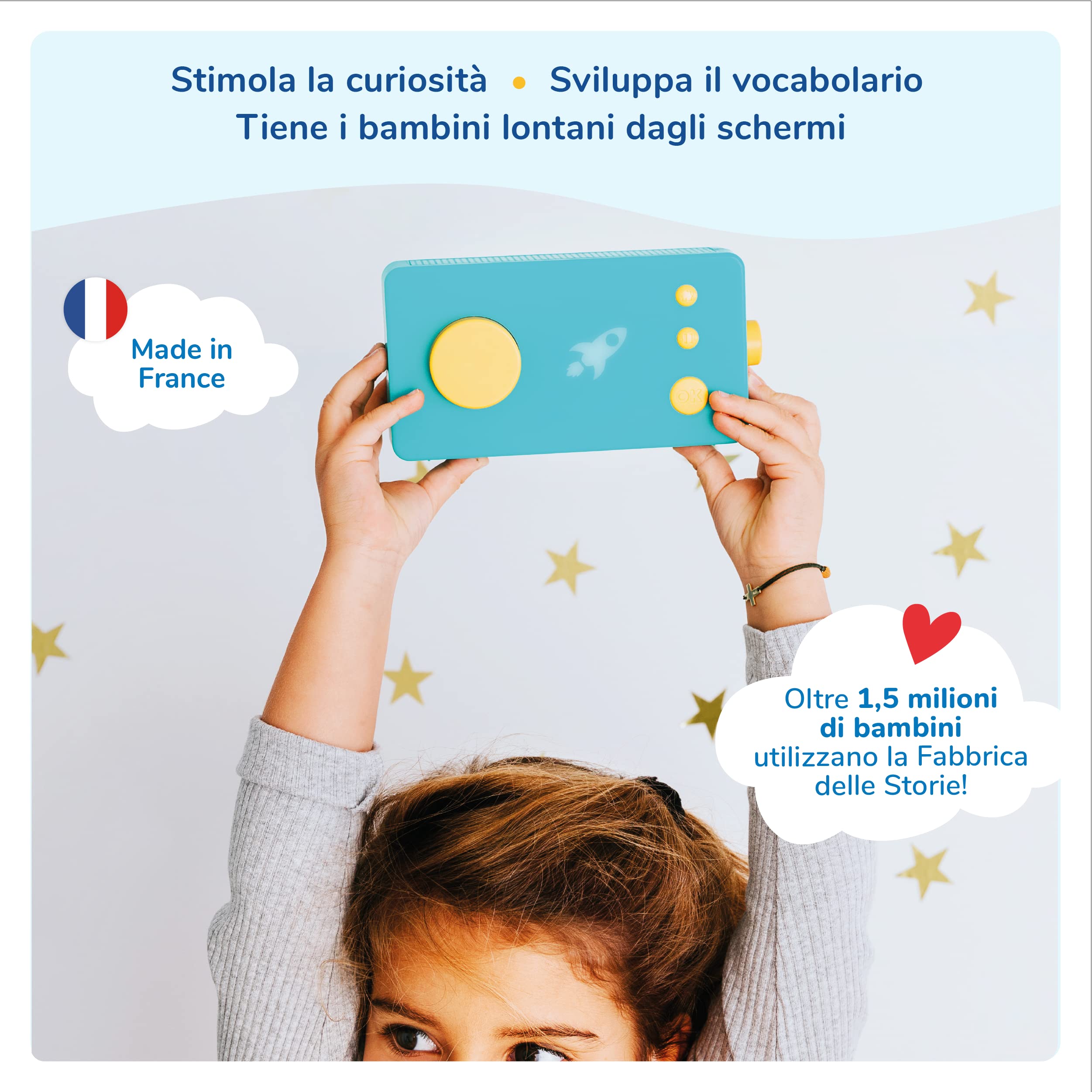 LUNII - La Fabbrica delle Storie - Cantastorie interattivo per bambini dai 3 agli 8 anni - Fabbricata in Francia - In italiano