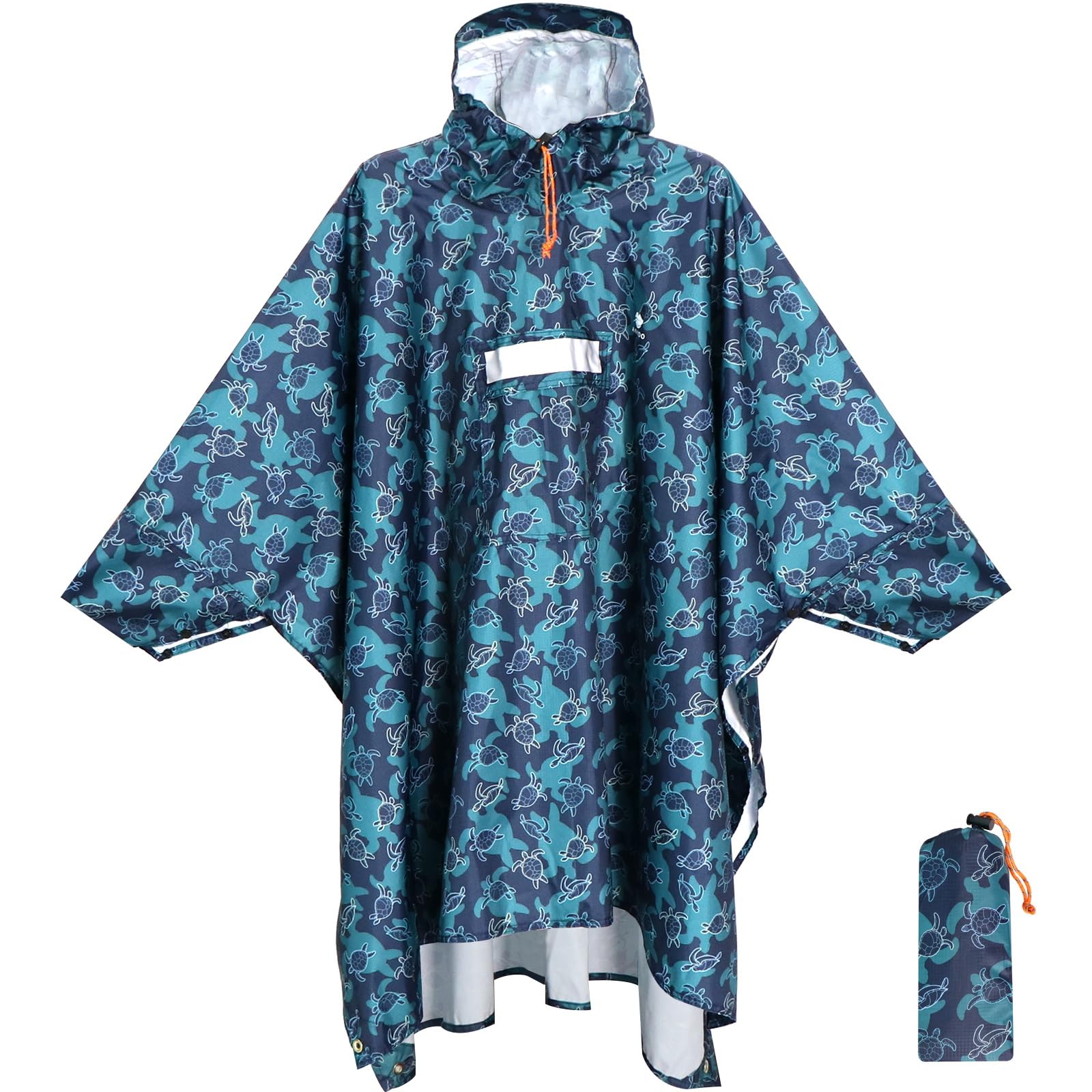 Poncho Imperméable Adulte 3 En 1 Réutilisable - En PU épais, Avec Capuche, Pour Vélo, Randonnée, Plein Air