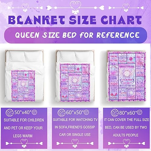 Miniatura 7 de Manta de voleibol, regalos para niñas adolescentes, manta de voleibol, artículos de voleibol, jugadores de equipo, entrenadores, regalos de 50 x 40