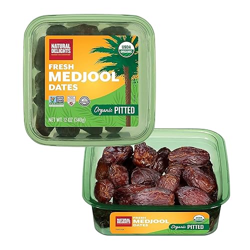 Miniatura 8 de Natural Delights Medjool Dates - Medjool orgánico grande y regordete certificado por USDA Medjool, sin OMG verificado, buena fuente de fibra,