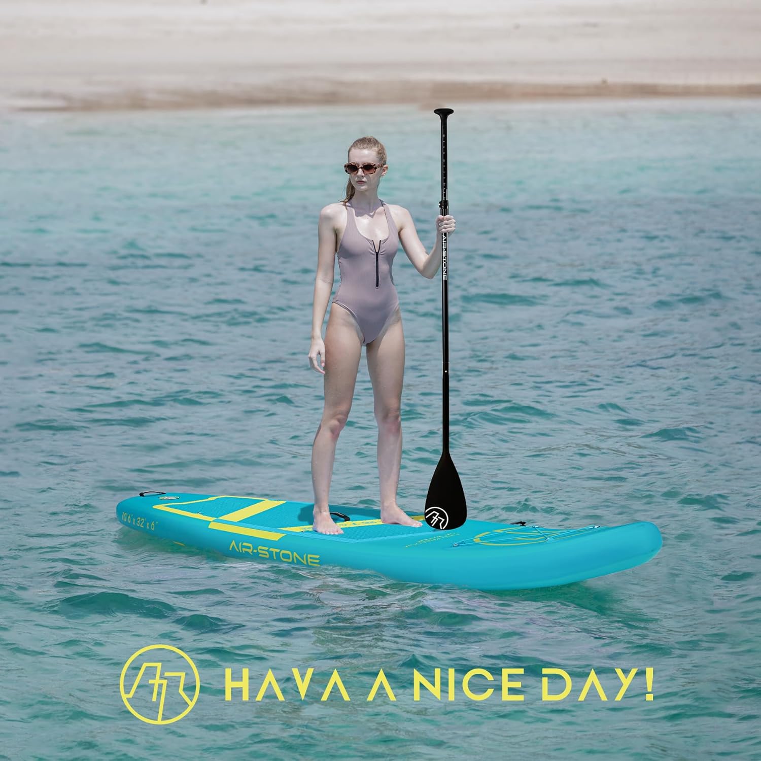 AIR-STONE 10'6” 450 lb Capacity，Inflatable Stand Up Paddle Board with sup Accessories Including Backpack, Repairing Kits, Non-Slip Deck, Leash, 3 Fins, Paddle and Hand Pump