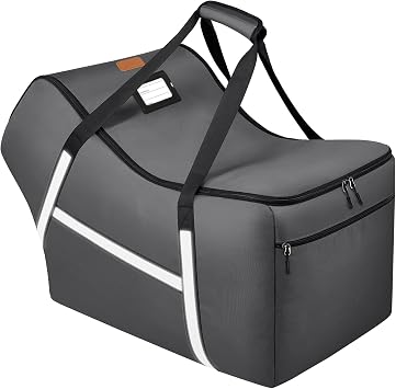 Toddler Car Seat Travel Bag for Airplanes, Nuna Pipa Car Seats and Bases, Chicco KeyFit 30 and Base Padded Car Seat Bag for Air Travel, Car Seat Gate Check Bag with Side Pockets, Grey, Grey