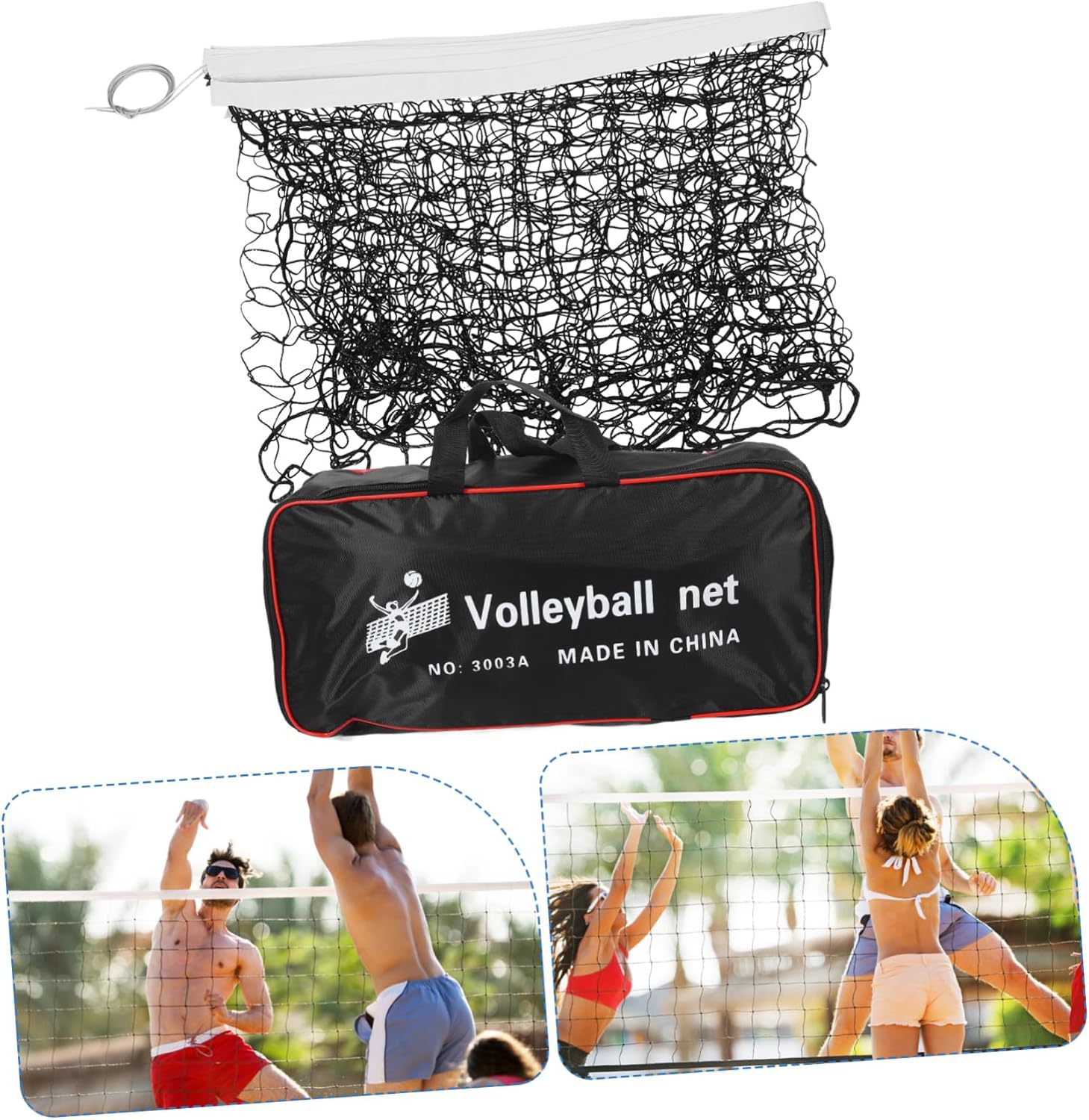 Heavy Duty Outdoor Volleyball Net Portable Backyard Beach Net with Polyester Easy Setup for Grass and Flat Areas Reusable and Weather Resistant for Sports and Recreation