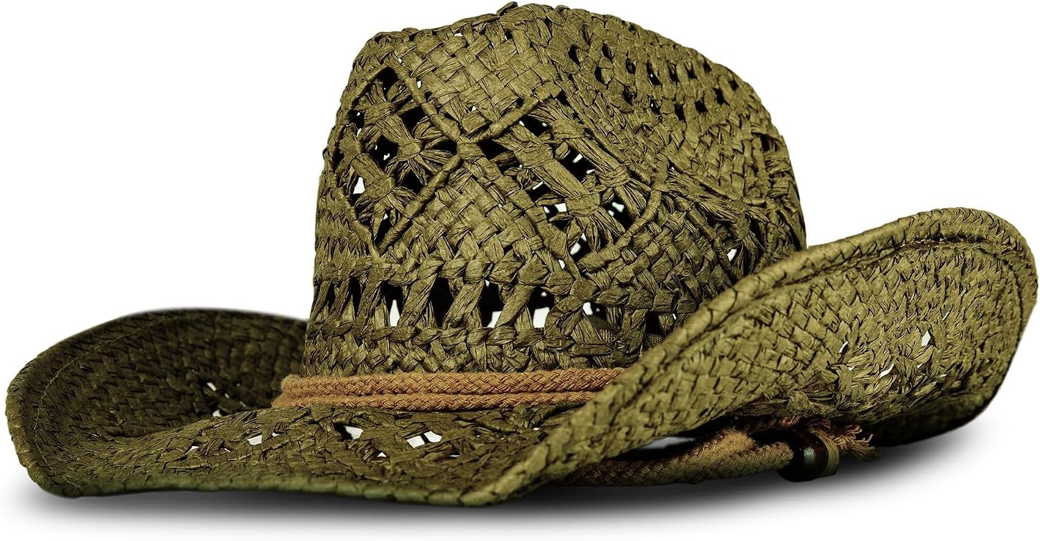 Lucky Brand Women's Straw Cowboy Hat | Rope Design | Western | Style | Fashion | Sun Protection | Breathable