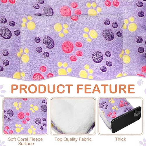 Miniatura 7 de Haull 4 piezas de ropa de cama impermeable de conejillo de indias de invierno, forro de felpa suave para perro y gato, reversible, acogedora