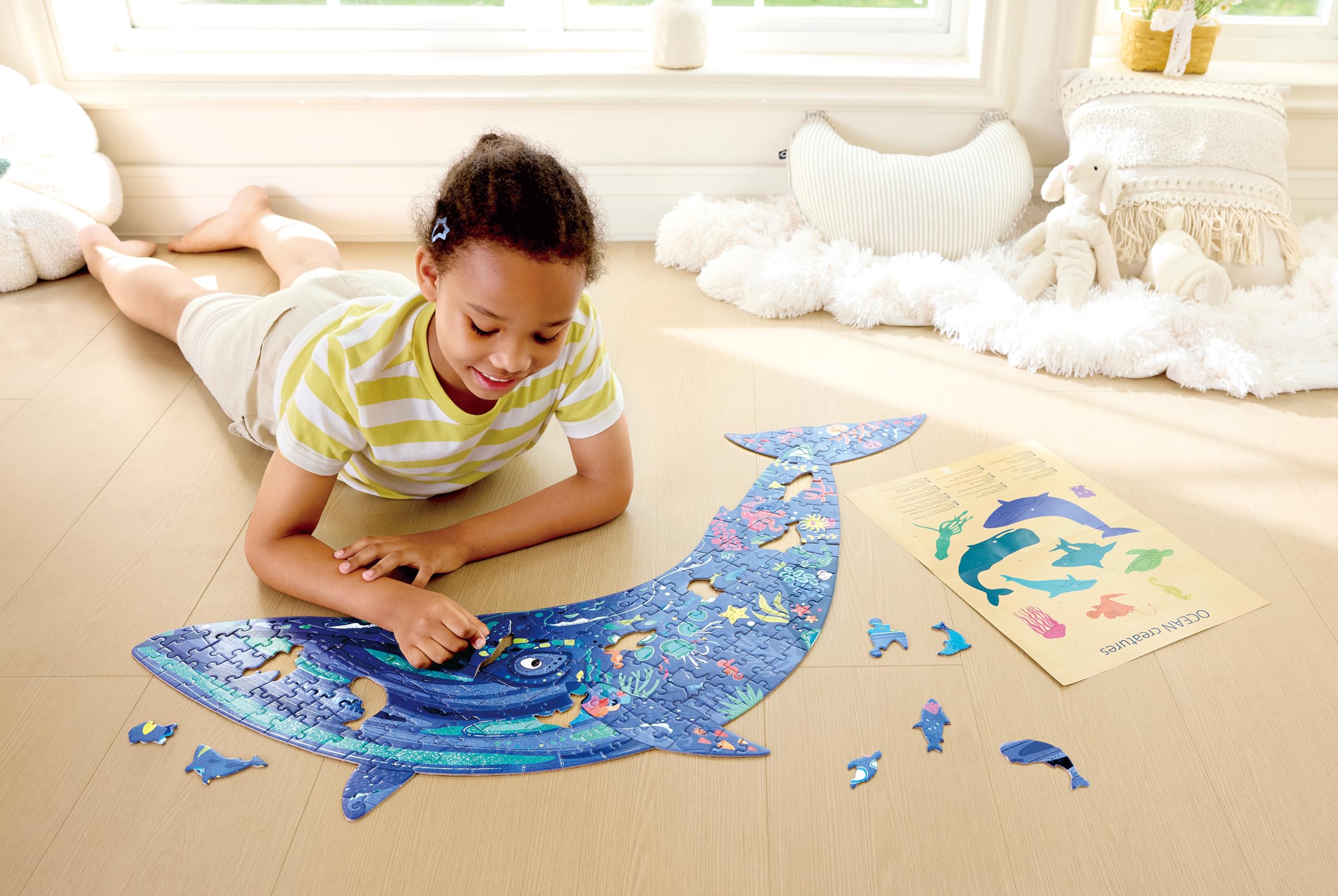 Hape Humpback Whale Shimmer Floor Puzzle - 200pcs, Multicolor, Large - Image 2