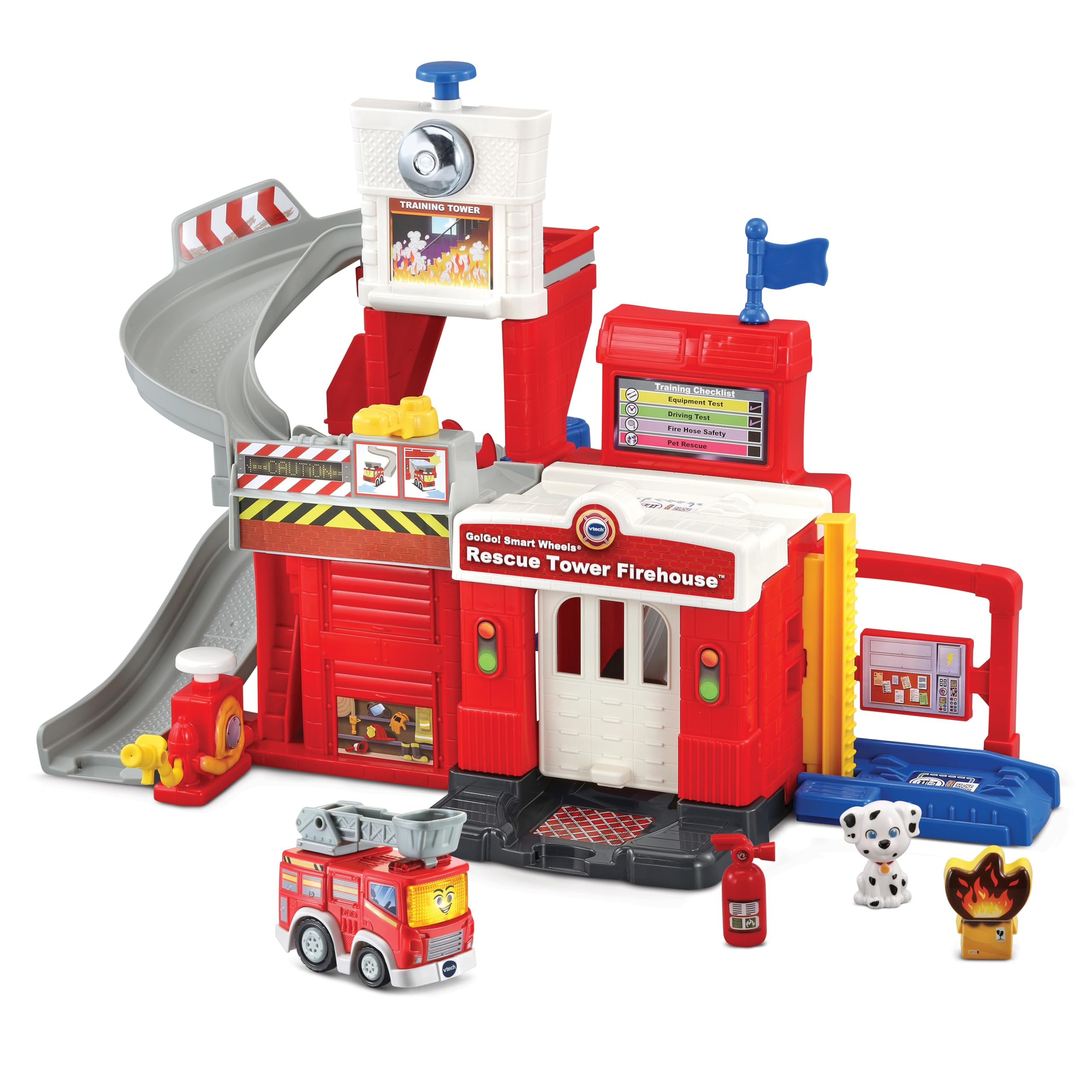 VTech - Parque de Bomberos TutTut Bólidos, Circuito de Coches Interactivo, Playset de Juguete, Incluye Camión de Bomberos, Regalo niños +1 año, Versión ESP