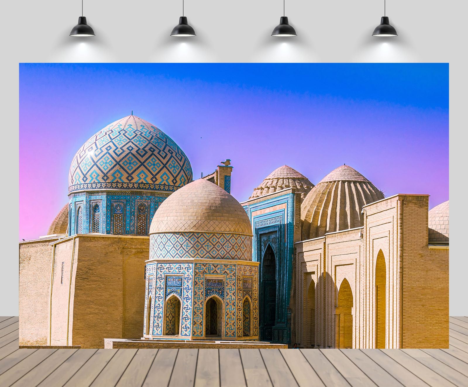 CHNYWORK 9ftx6ft Uzbekistan Historic Architecture Backdrop for Photography Cemetery Sunset Scenery Background Uzbekistan World Heritage Site Travel