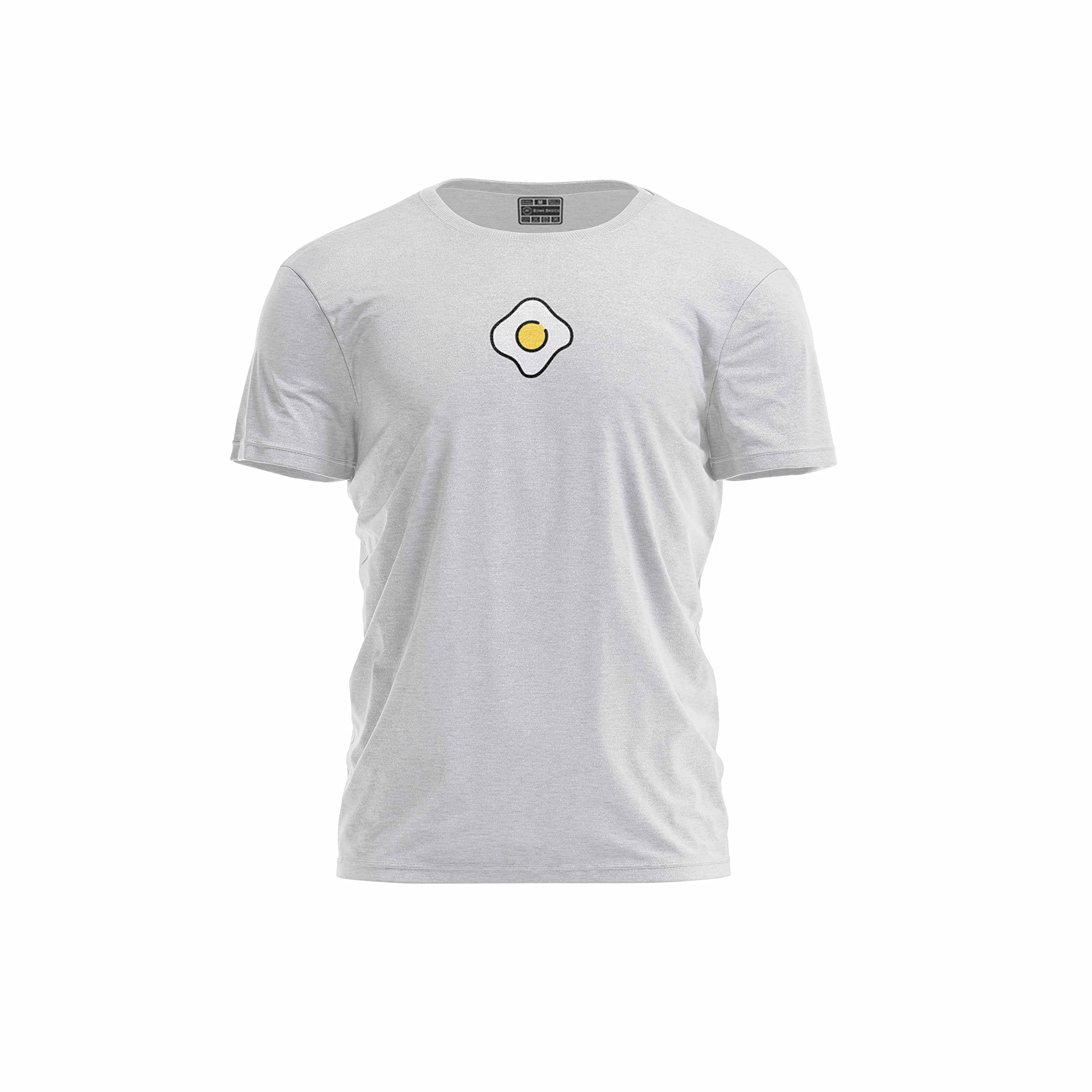 Bona Basics, Digitally Printed, Men's Basic T-Shirt,%70 Cotton%30 Polyester, Grey, Casual, Men's Tops, Size: S