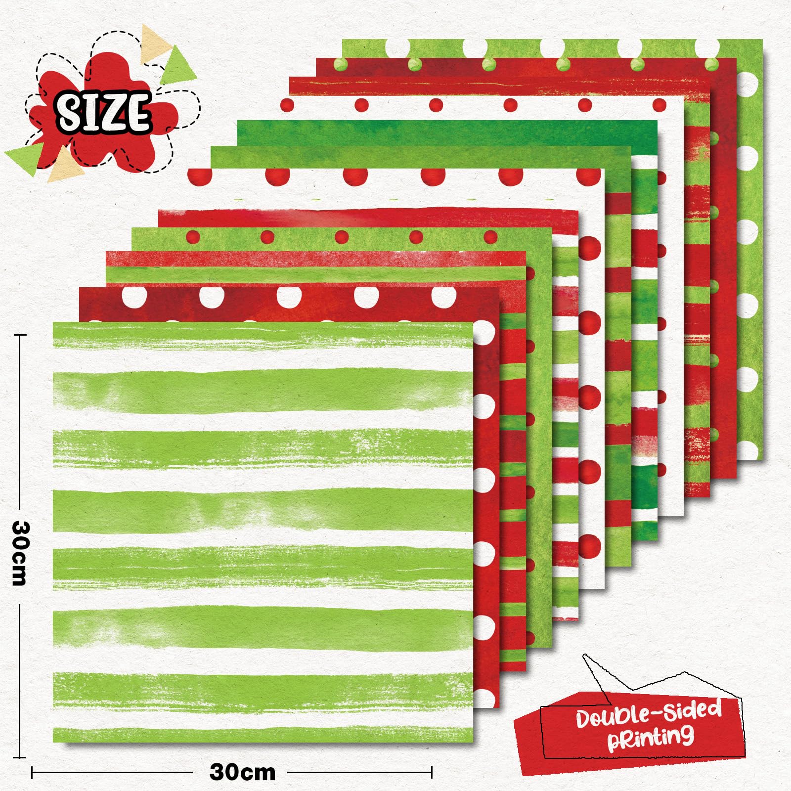 Amazon.com : Whaline 24Pcs Christmas Watercolor Pattern Paper Red Green Scrapbook Specialty Paper Polka Dot Stripe Double Sided Craft Paper For DIY Card Making Photo Album Decor, 11.8 x 11.8 Inch : amazon-com-whaline-24pcs-christmas-watercolor-pattern-paper-red-green-scrapbook-specialty-paper-polka-dot-stripe-double-sided-craft-paper-for-diy-card-making-photo-album-decor-11-8-x-11-8-inch