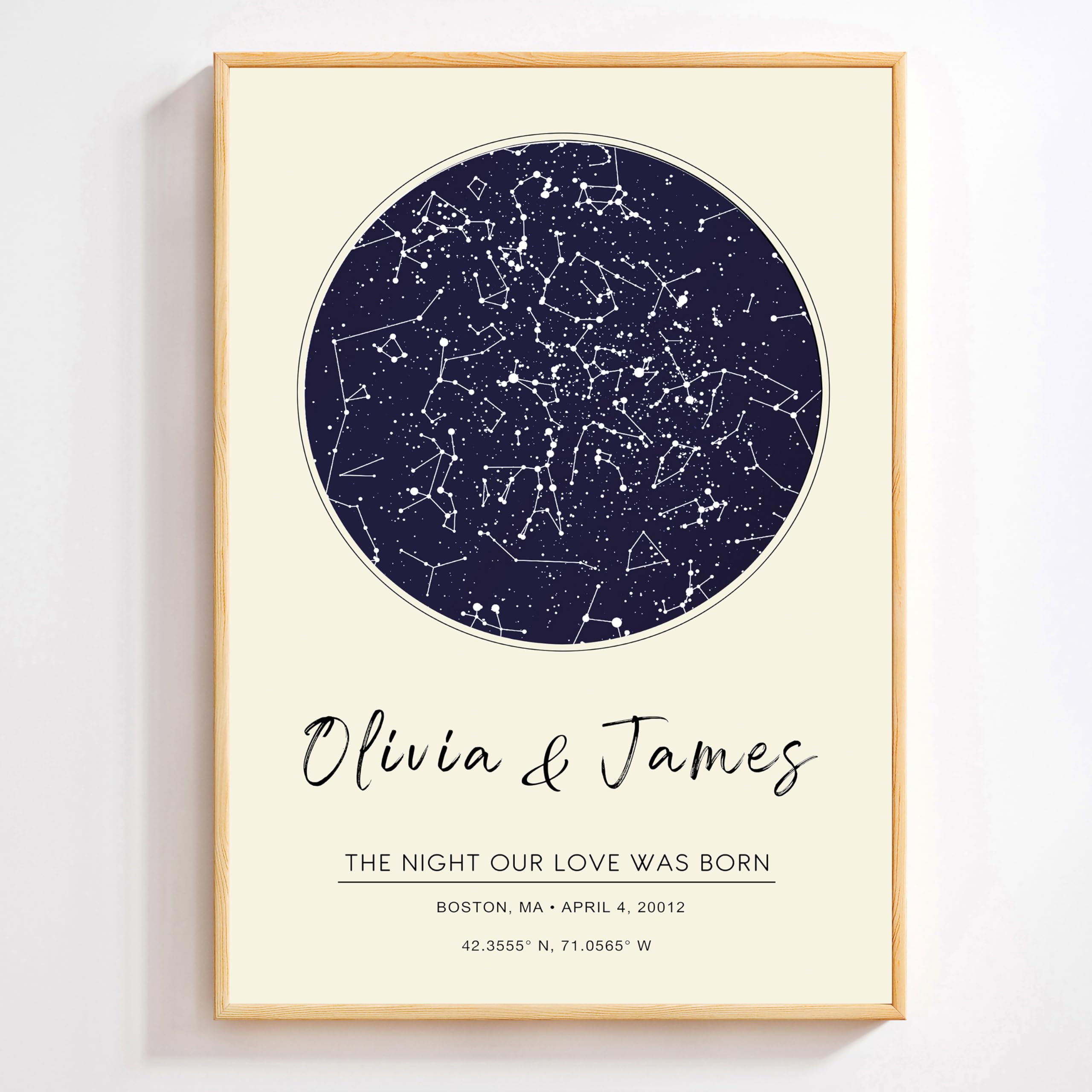 Custom Star Map- Personalized Stars Map, Night Sky Maps Print, Stars Constellation Wall Art Gift for Her, Personalized Star Maps chart for Specific