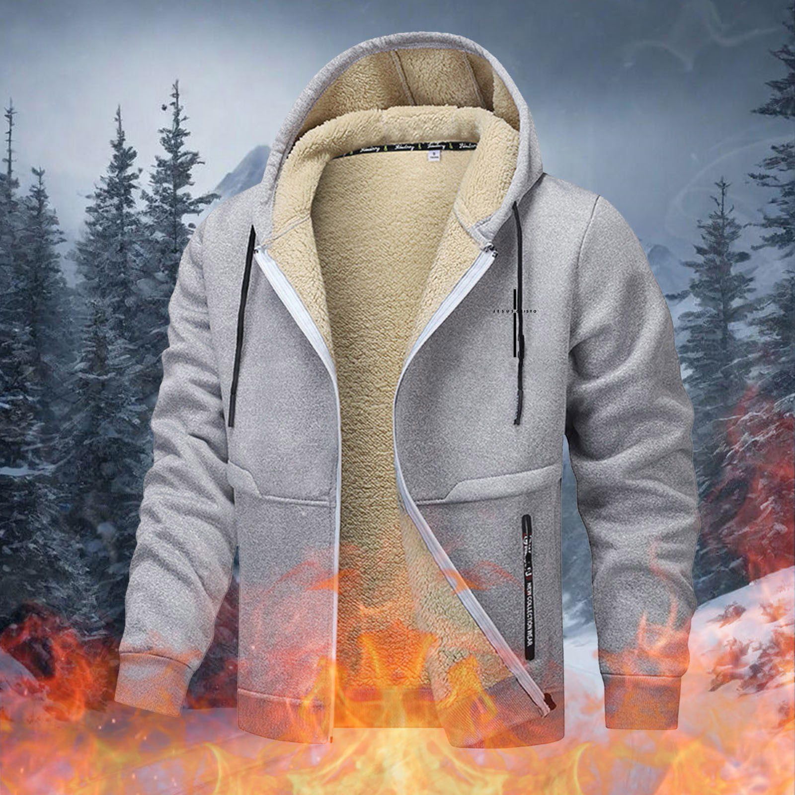 Generisch Fahrrad Regenjacke Herren Leichte Freizeitjacke, Windbreaker für den Außenbereich, Softshell-Fleece-gefüttert, wasserfester Kapuzenmantel täglichen Gebrauch(Grey,XXL)