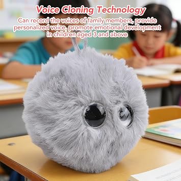 Bewinner AI Smart Robot, Real Time Voice Interactive Plush Doll, Emotional Companion Robot, AI Dialogue Toy with Voice Cloning, Phone Control, Multilingual Support (Gray (Tuesday))
