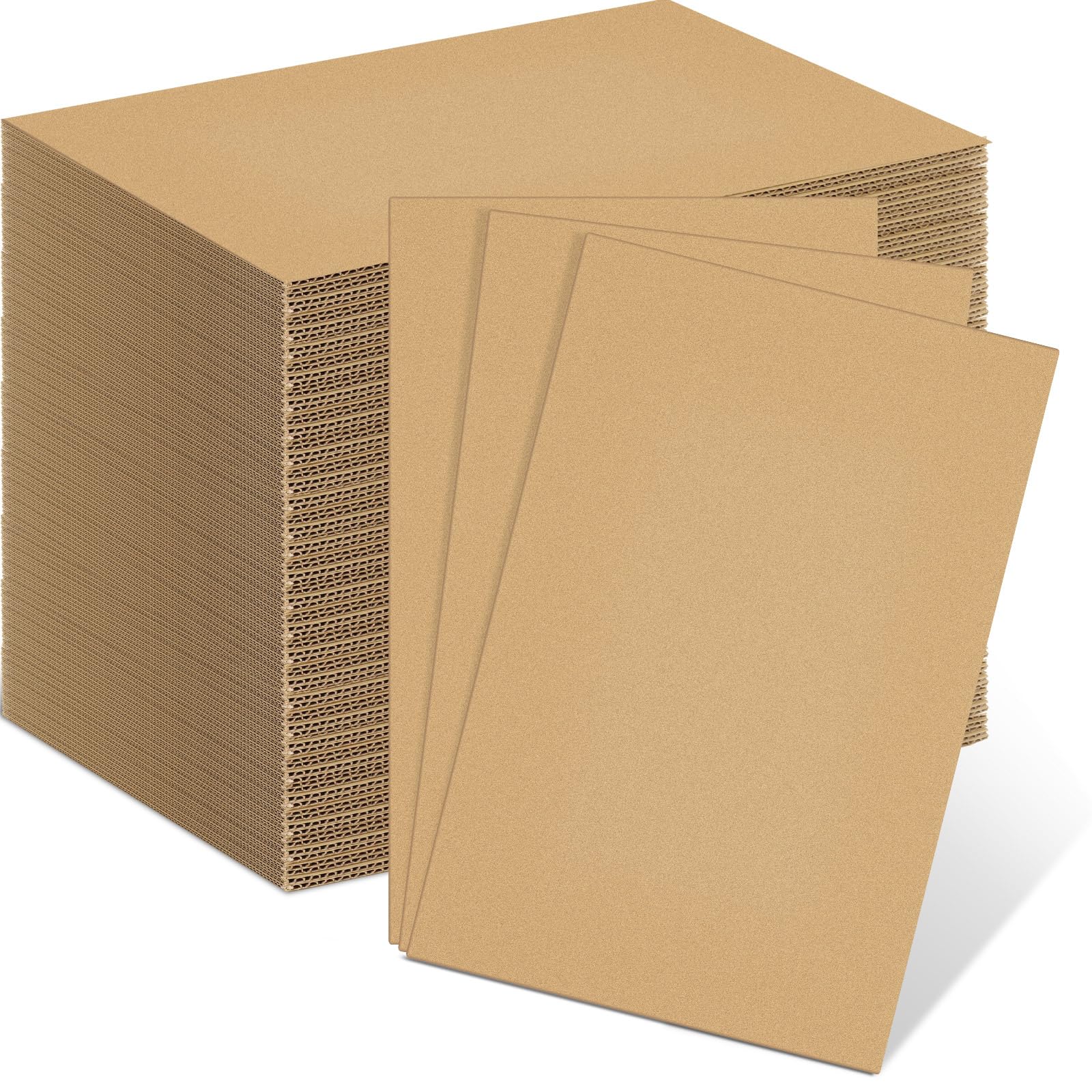 Henoyso 110 Pack Corrugated Cardboard Sheets, Brown, Flat Cardboard Sheets, Packaging Inserts, Shipping Separators, Craft Supplies, DIY Materials, 11 x 17 Inch, 110 Pieces, Corrugated Paper