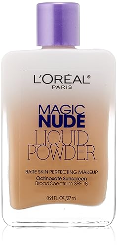 L 'Oreal Paris Magic Nude Liquid Powder Bare Skin Perfecting SPF 18de maquillaje, 0,91onza, Beige Arena