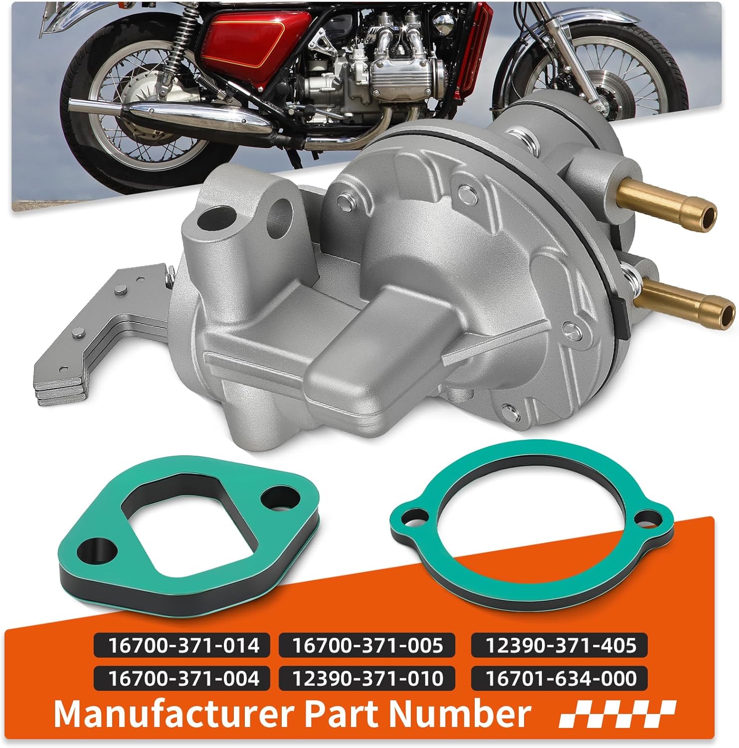 Fuel Pump w/Insulator Gaskets For Honda Gold Wing 1000 1100 GL1000 GL1100 GL1100I/A 1975-1983 16700-371-014