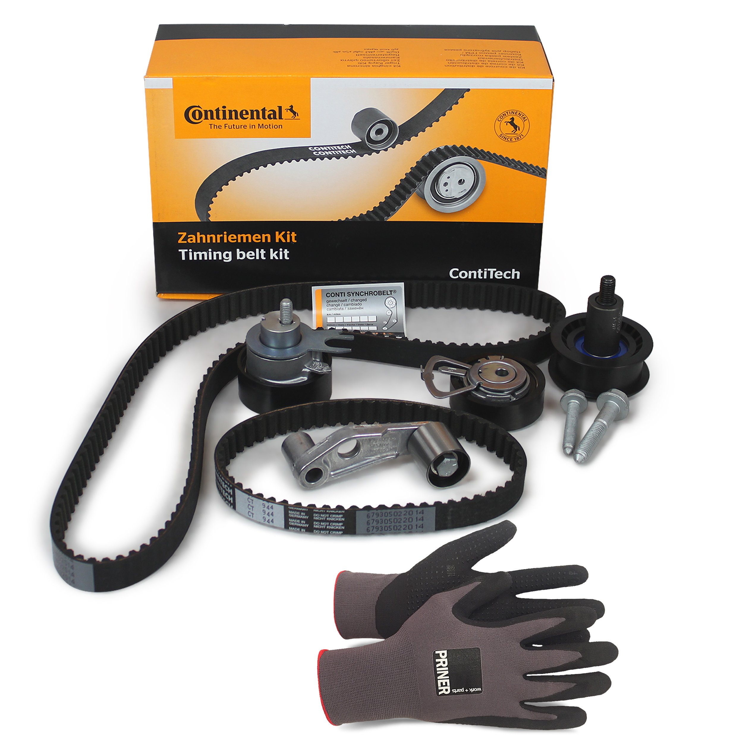 Inspektionspaket Contitech Zahnriemen-Satz CT957WP1 + Contitech Wasserpumpe + Priner Montagehandschuhe