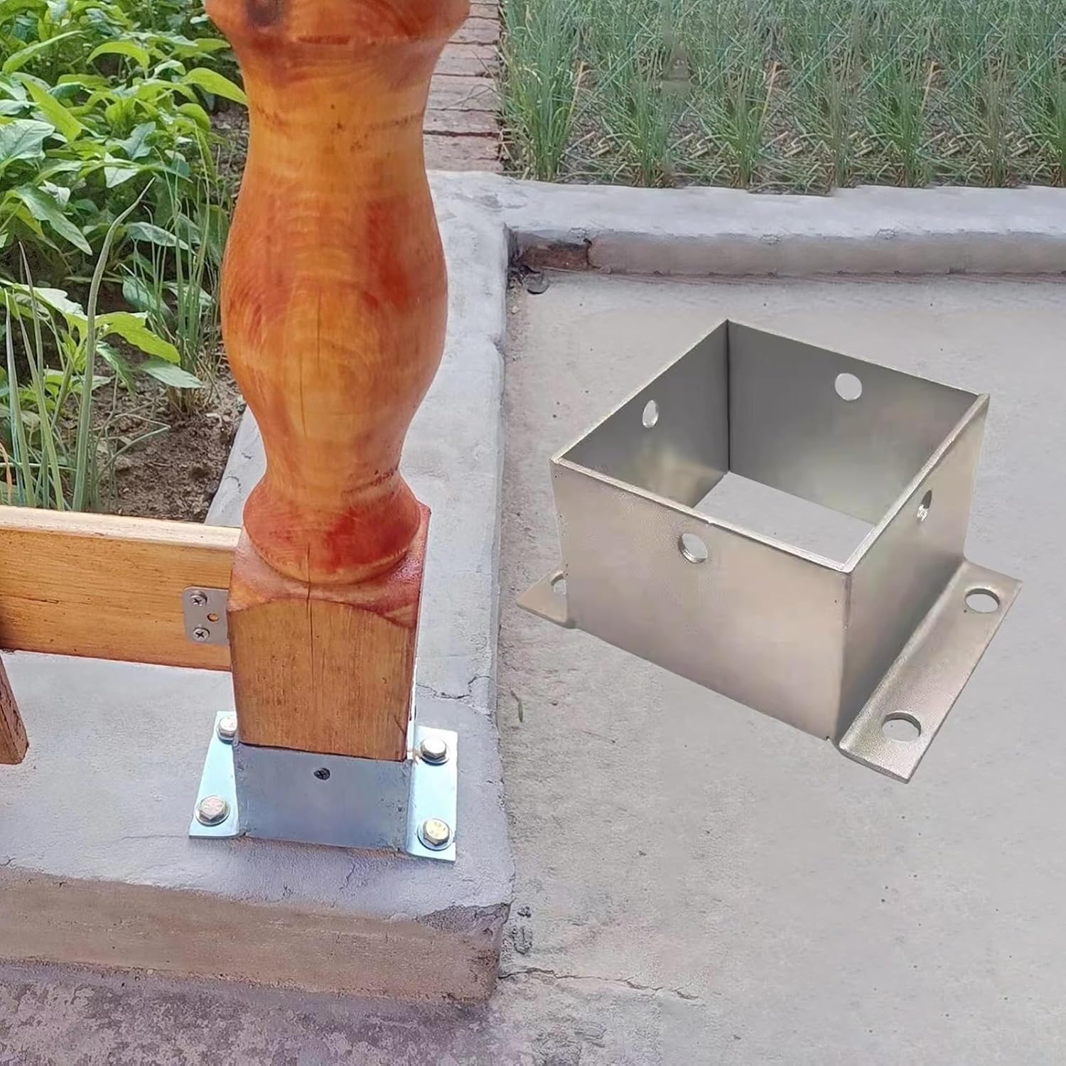 Post Anchors Concrete Mount 2x2 3x3 4x4 5x5 6x6 Inch, Commercial Railing Post Base