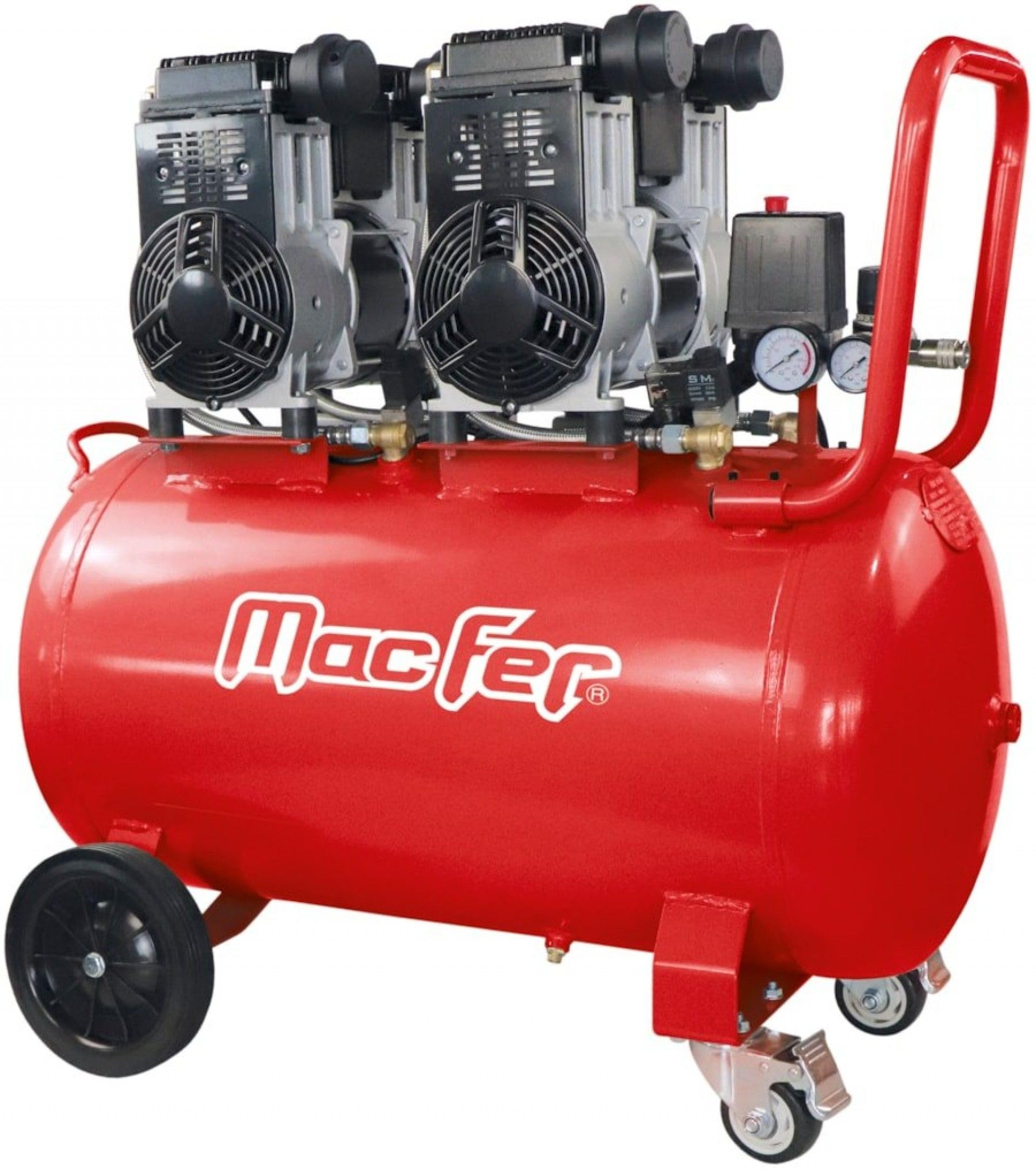 Compressor ar sem óleo silencioso CA4409, 100l 6HP/4400W, 8bar, 700L/min