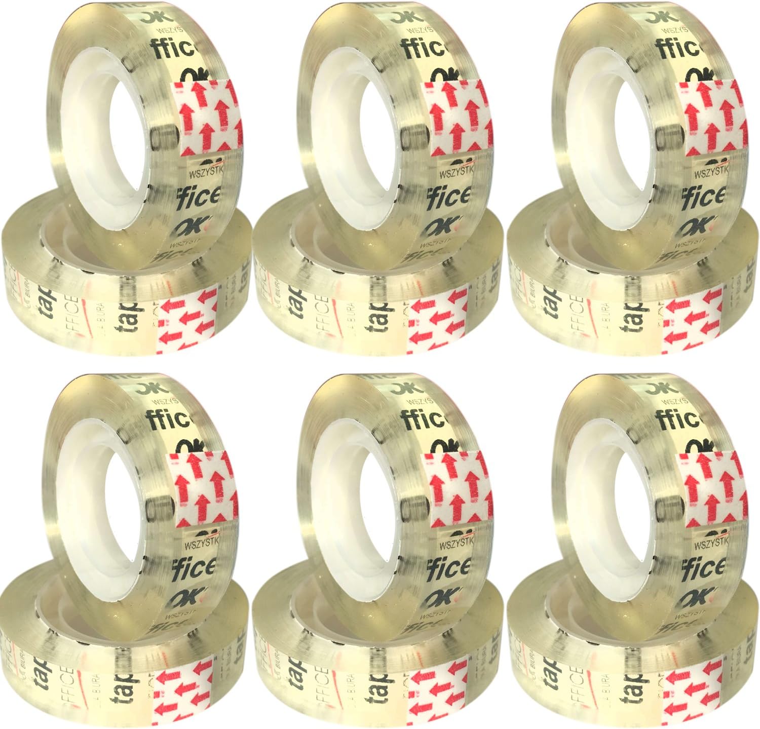 HOLUCK Transparent Tape, Clear Tape By Office Goods 1/2 By 1100-Inch, 12-Pack, Packing Tape