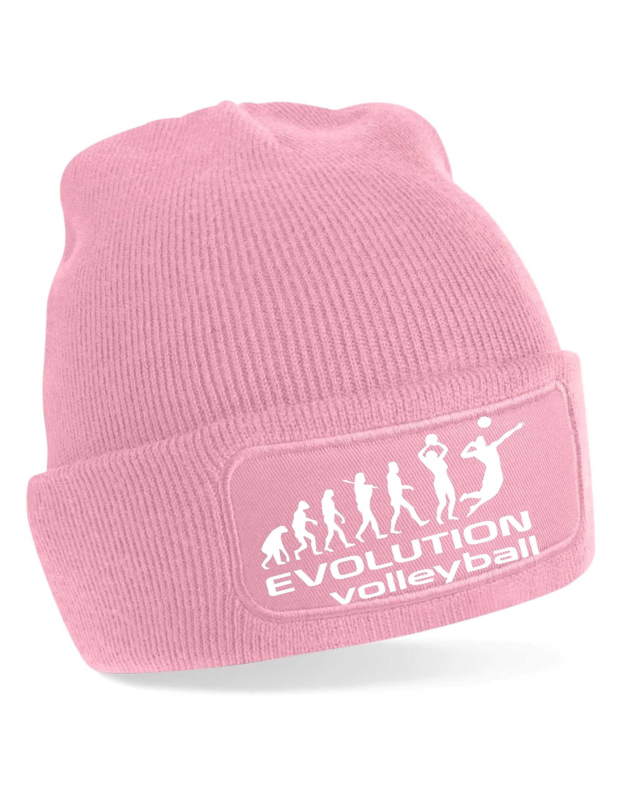 Print4U Evolution of Volleyball Beanie Hat Sport Hobbie Gift for Men & Ladies Pink