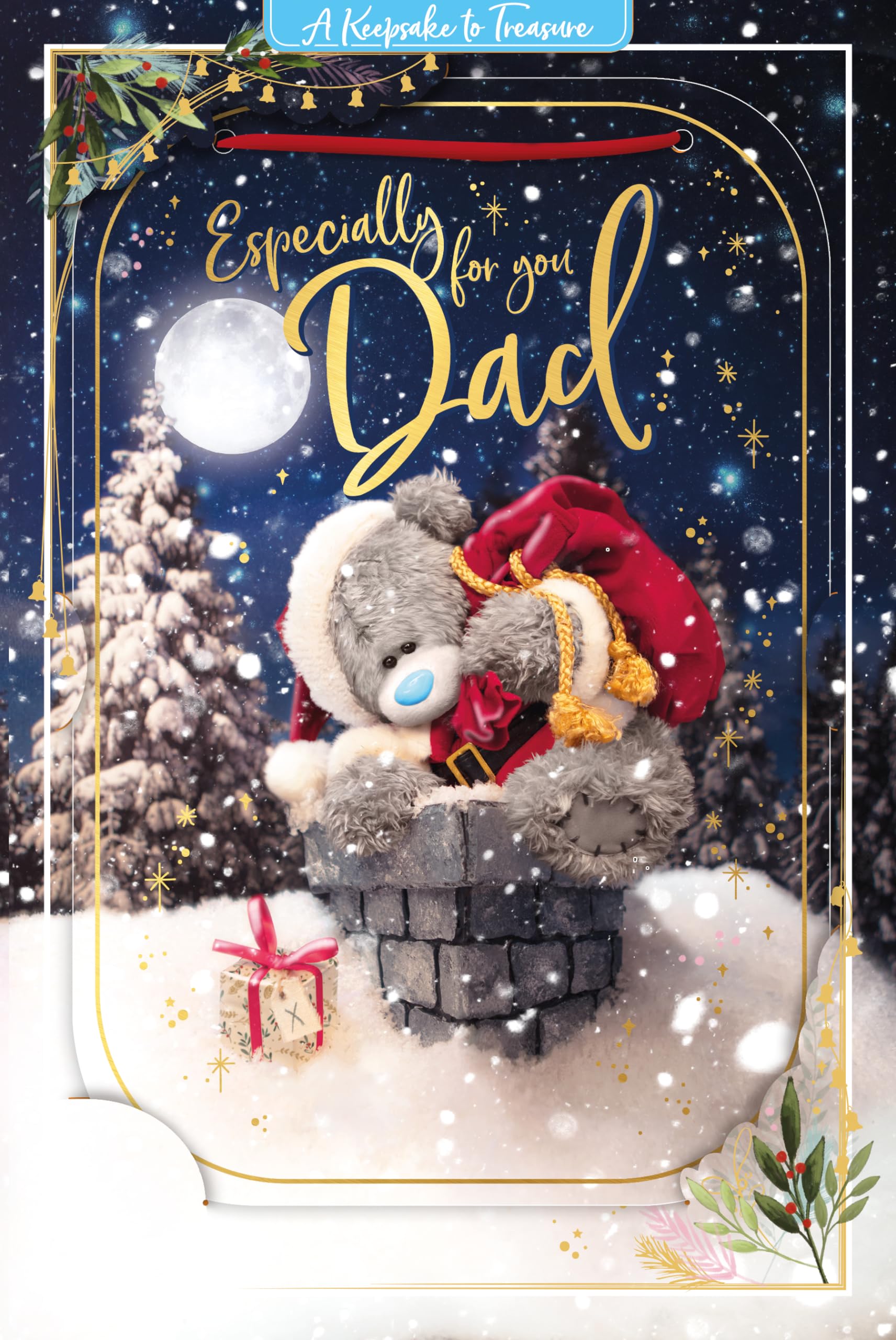 Me To You Bear 3D Holographic Especially For You Dad Christmas Card