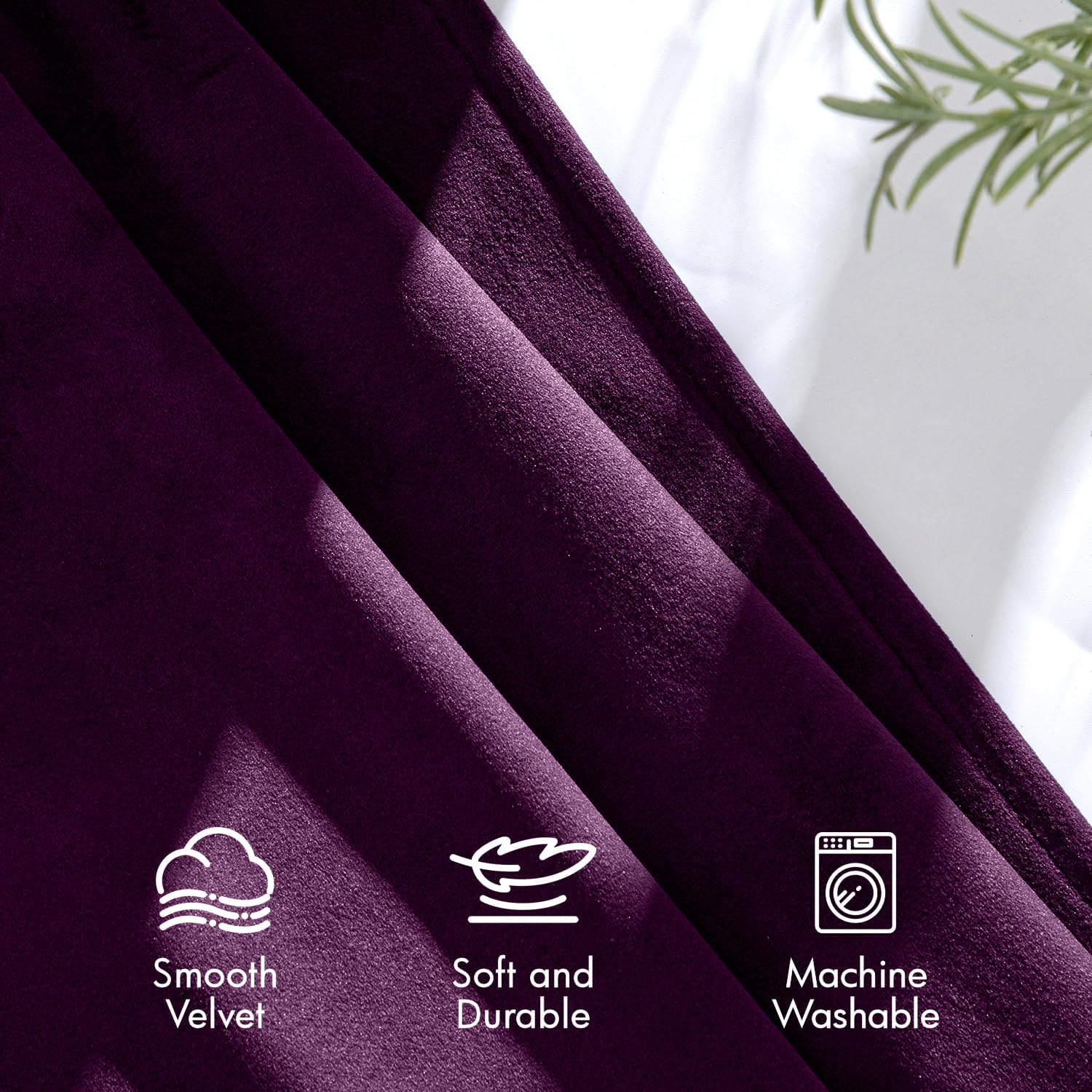 ANRODUO Purple Velvet Curtains 84 Inches Long Blackout Thermal Insulated Soundproof Curtain Privacy Room Darkening Curtains Grommet Window Drapes for Bedroom Living Room 42 x 84 Inch Set of 2