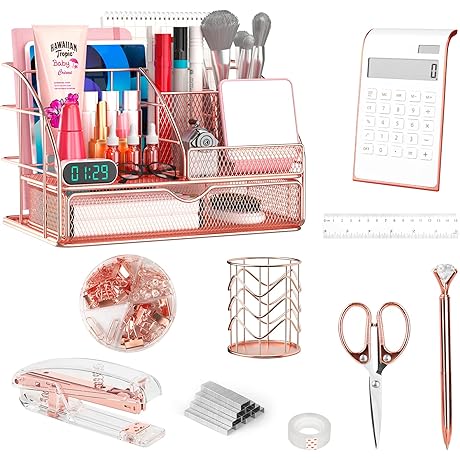 Rose Gold Desk Organizers and Accessories for Women: A Workstation Essential