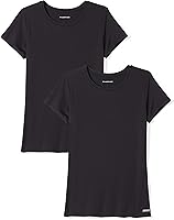 Vista 95 de Yaxa Essentials Camiseta de manga corta con cuello redondo para mujer, de secado rápido, para entrenamiento, gimnasio, paquete múltiple Tinte