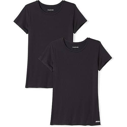 Amazon Essentials Women's Tech Stretch Short-Sleeve Crewneck T-Shirt (Available in Plus Size), Multipacks